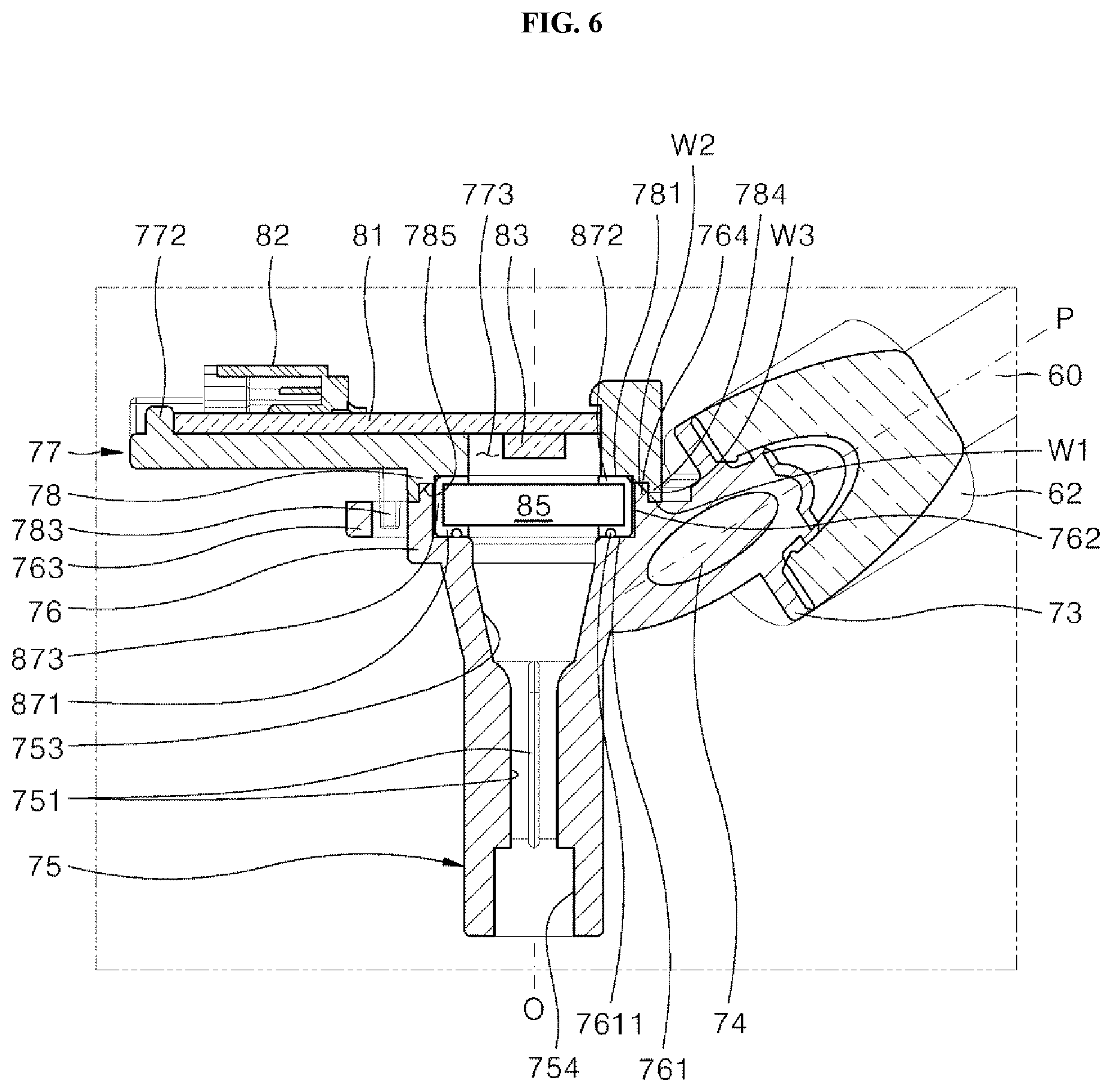 Patent US12129162 Figure 6 – Refrigerator having dispenser