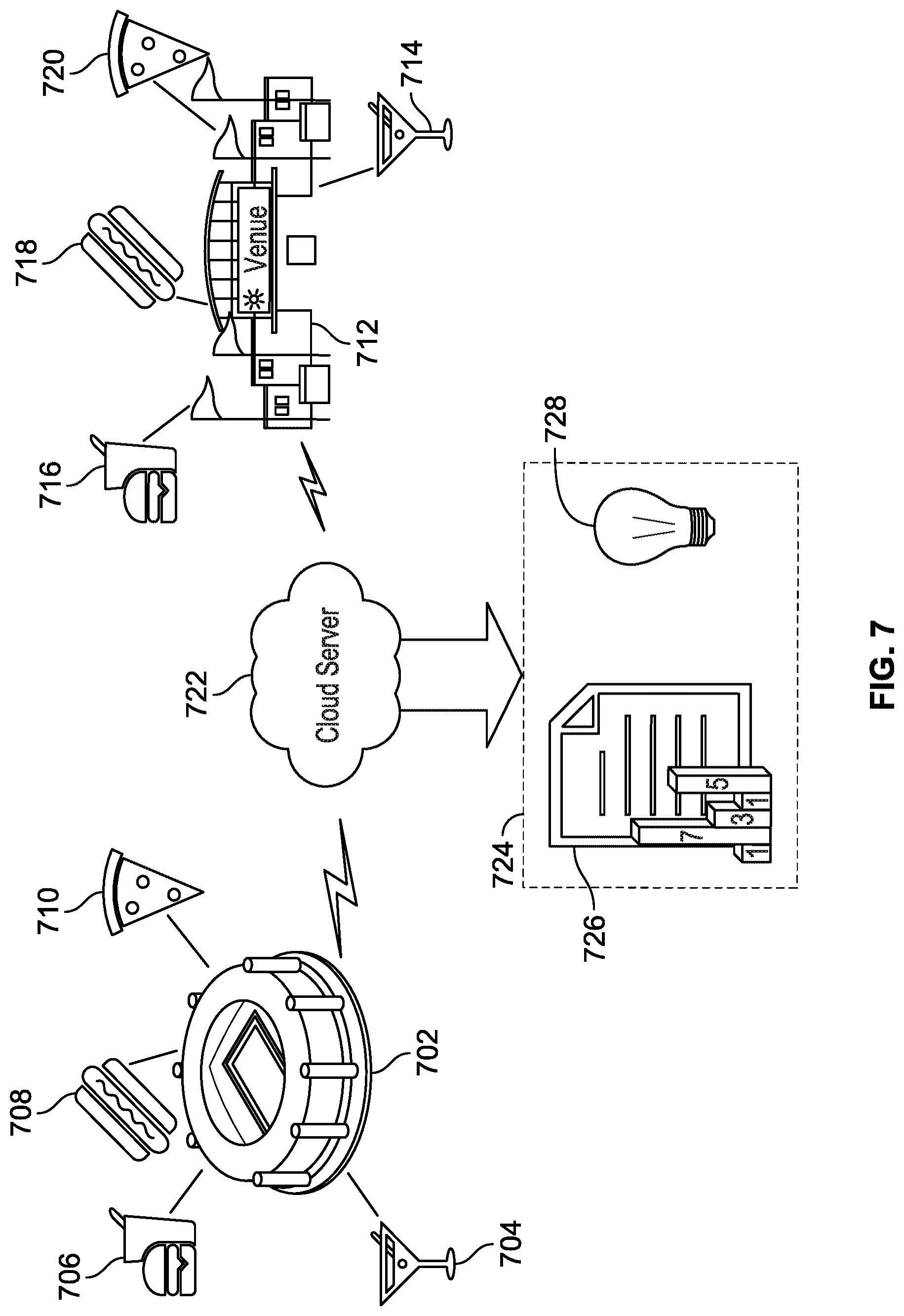 Patent US12129164 Figure 7 – Automated pizza assembly system