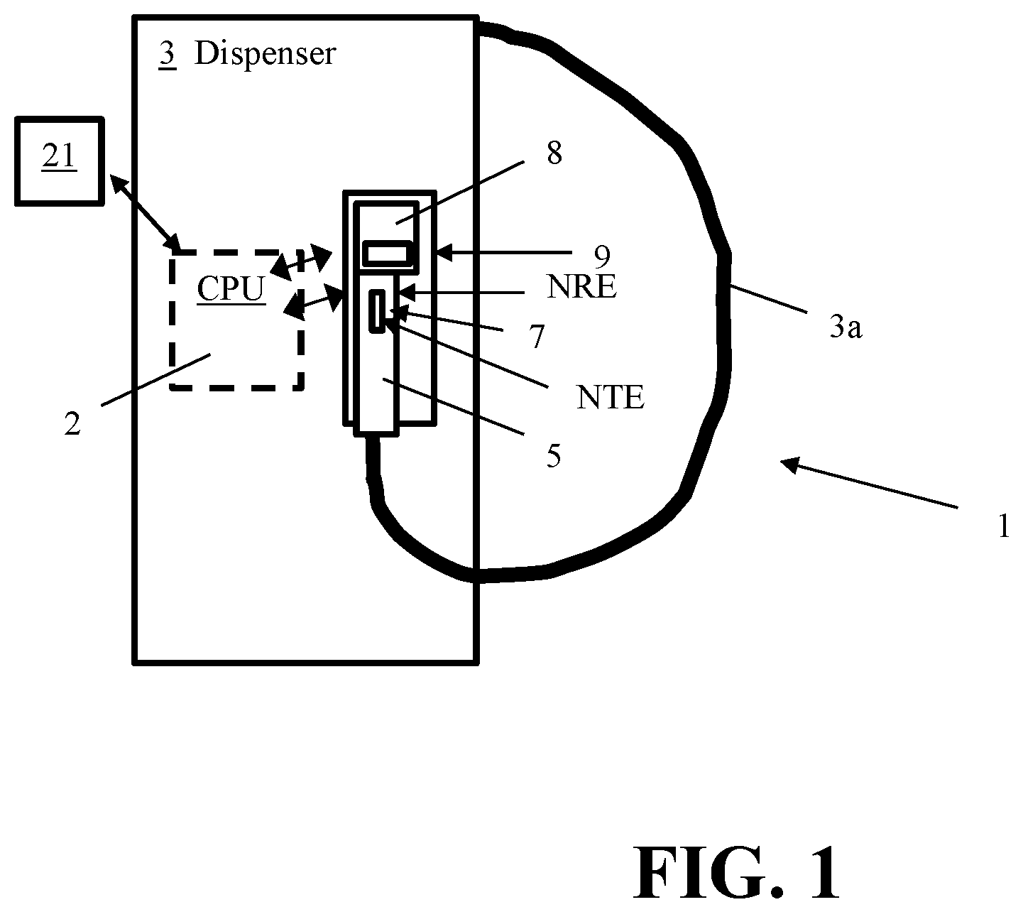 Patent US12129165 — Apparatus and method for fuel dispensing nozzle maintenance or vehicle battery recharging nozzle maintenance — Figure 1