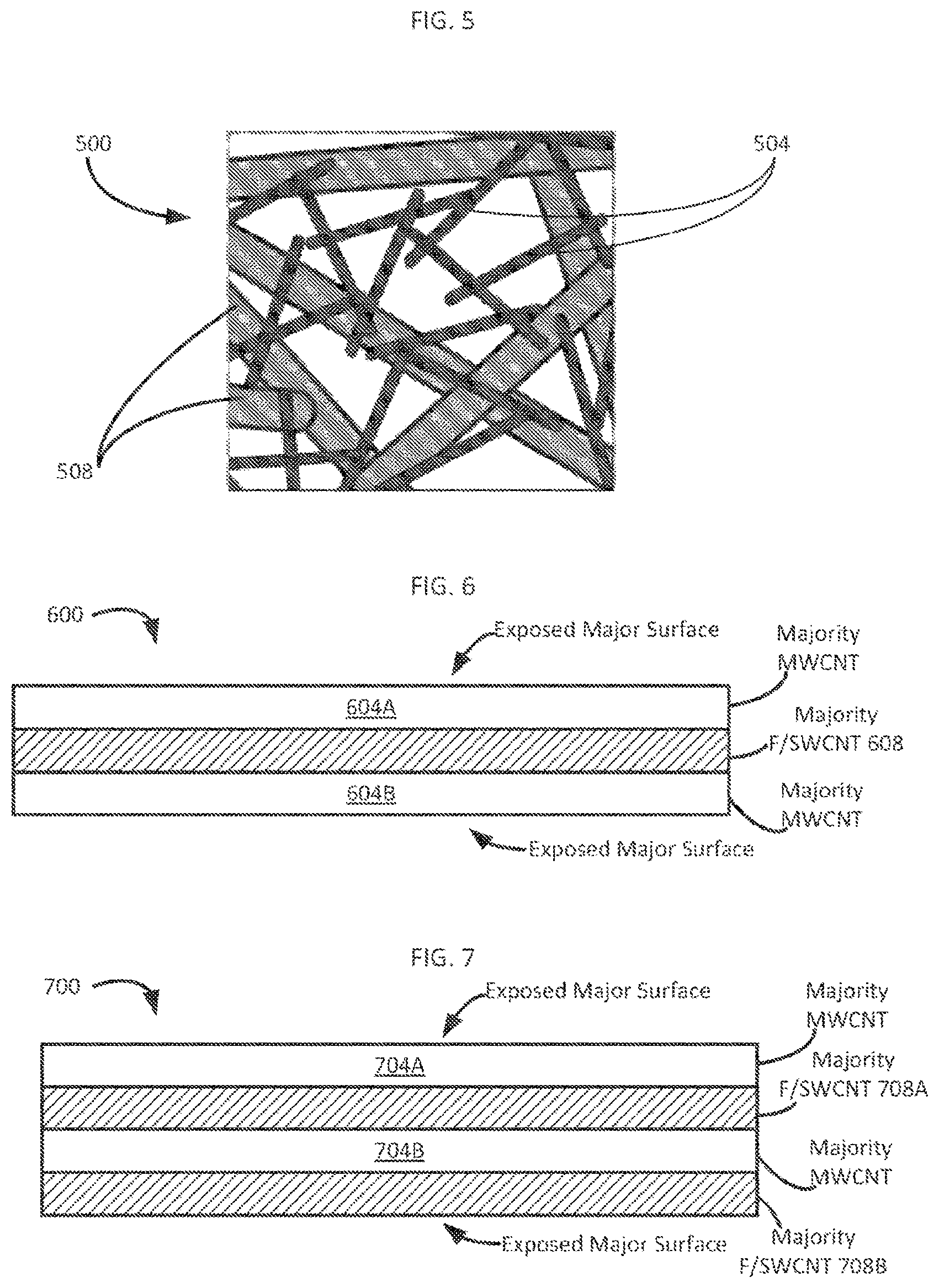 Patent US12129175 Figure 3 – Films of multiwall, few wall, and single wall carbon nanotube mixtures