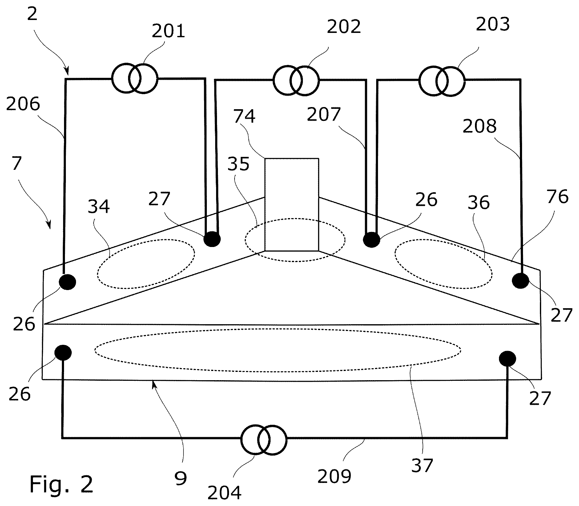 Patent US12129197 Figure 2 – Apparatus and method for producing glass ribbons