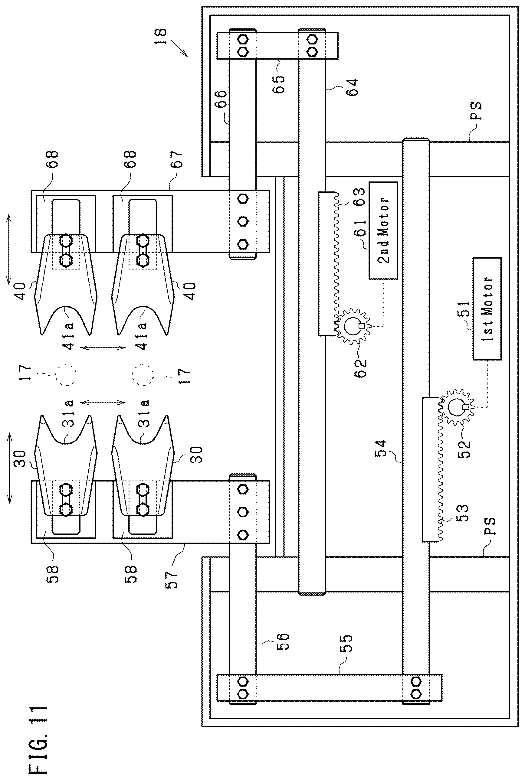 Patent US12129200 Figure 11 – Molten glass cutting apparatus and glass product manufacturing apparatus