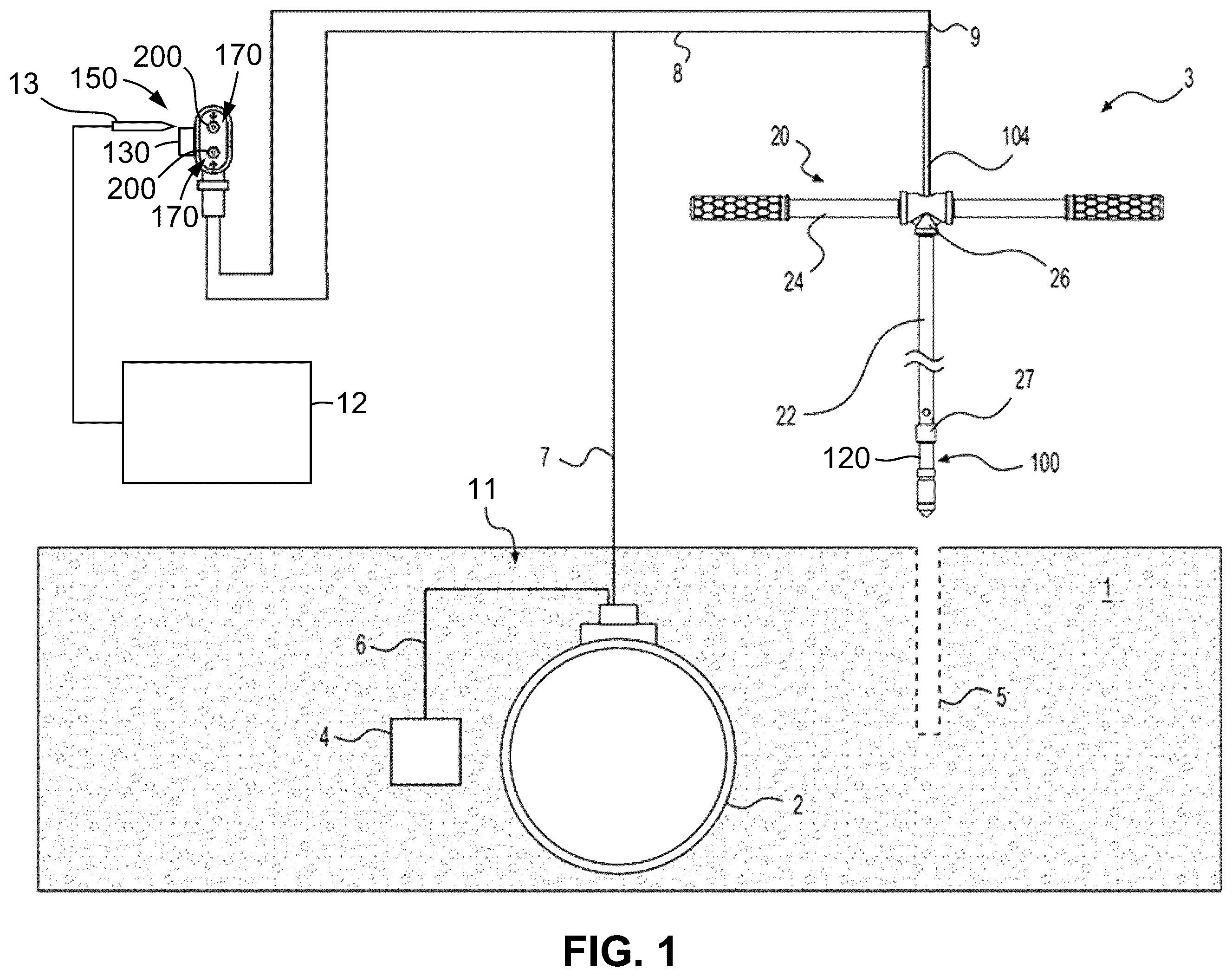 Patent US12129559 — Test station assemblies for monitoring cathodic protection of structures and related methods — Figure 1