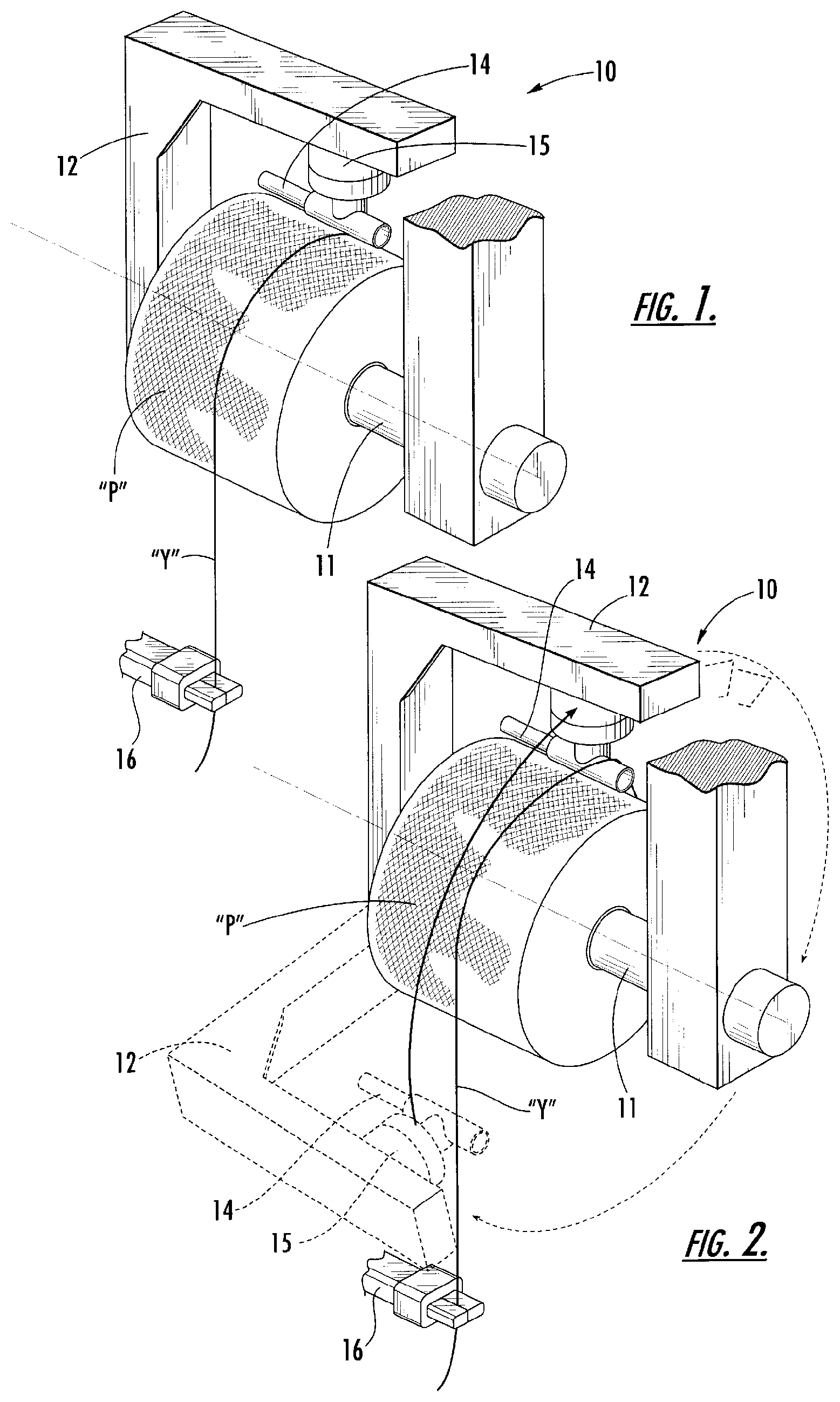 Patent US12129576 Figure 1 – Automated yarn package handling system and method