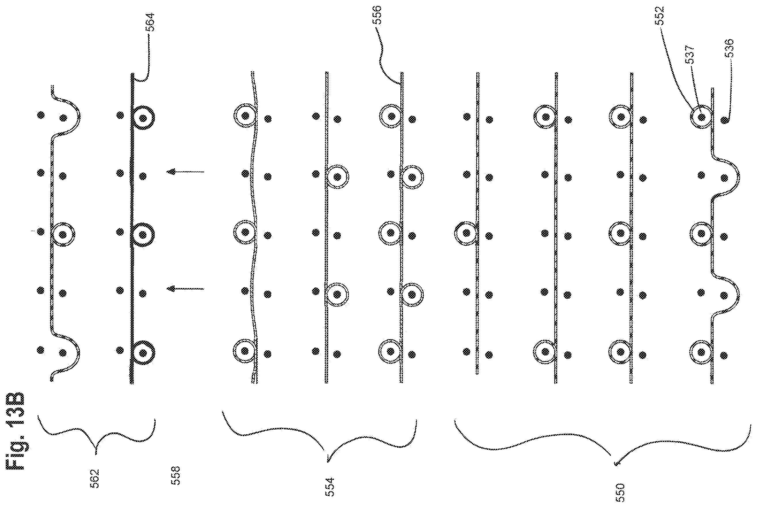 Patent US12129578 Figure 9 – Multiple layer knitted components having multi-bed area