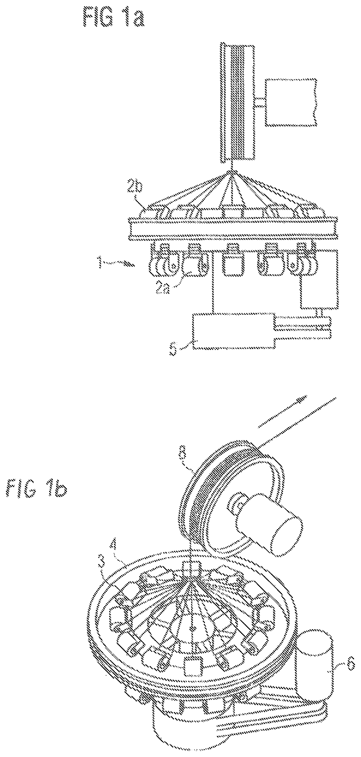 Patent US12129581 Figure 1 – Rotational braiding machine