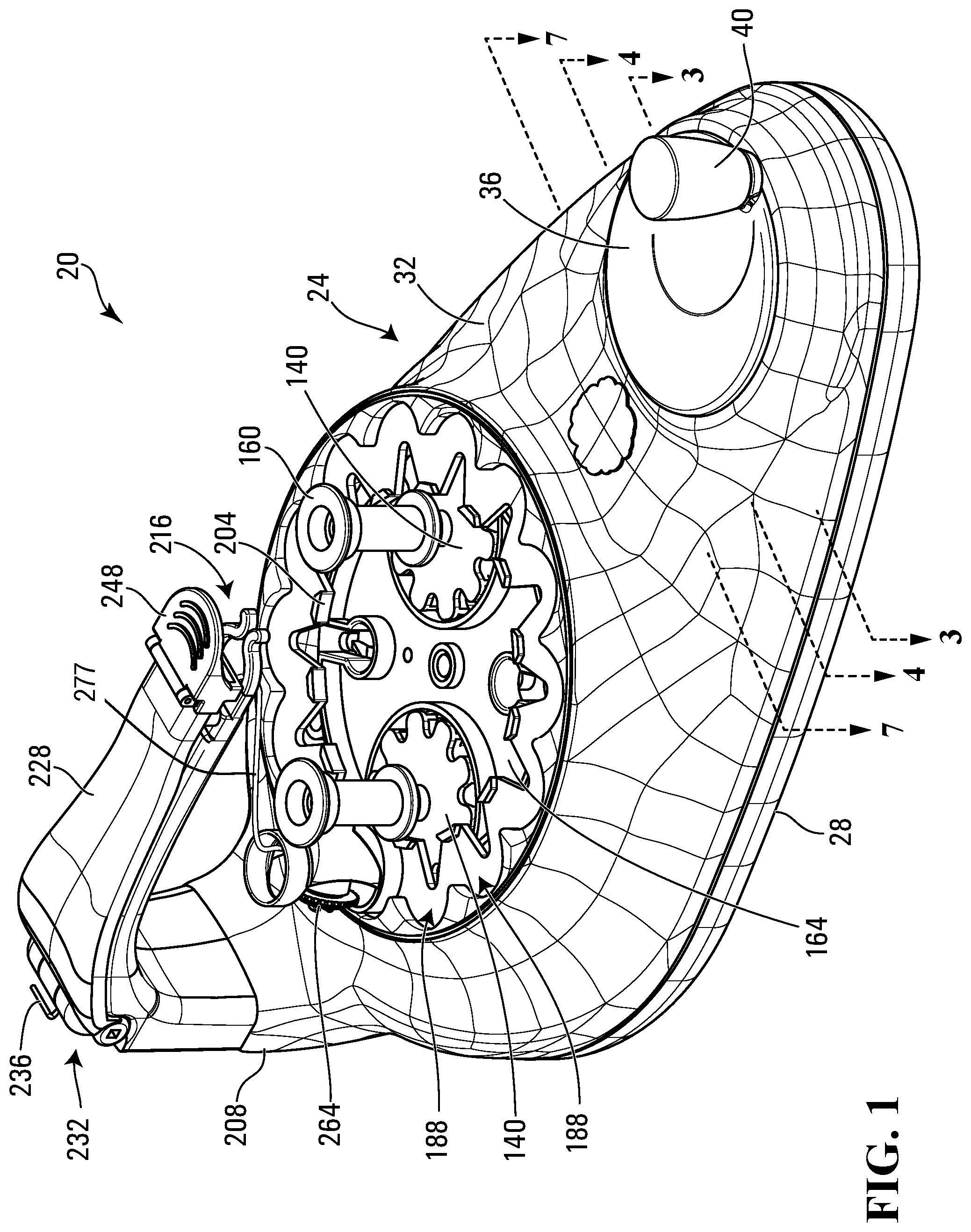 Patent US12129582 Figure 1 – Braiding machine