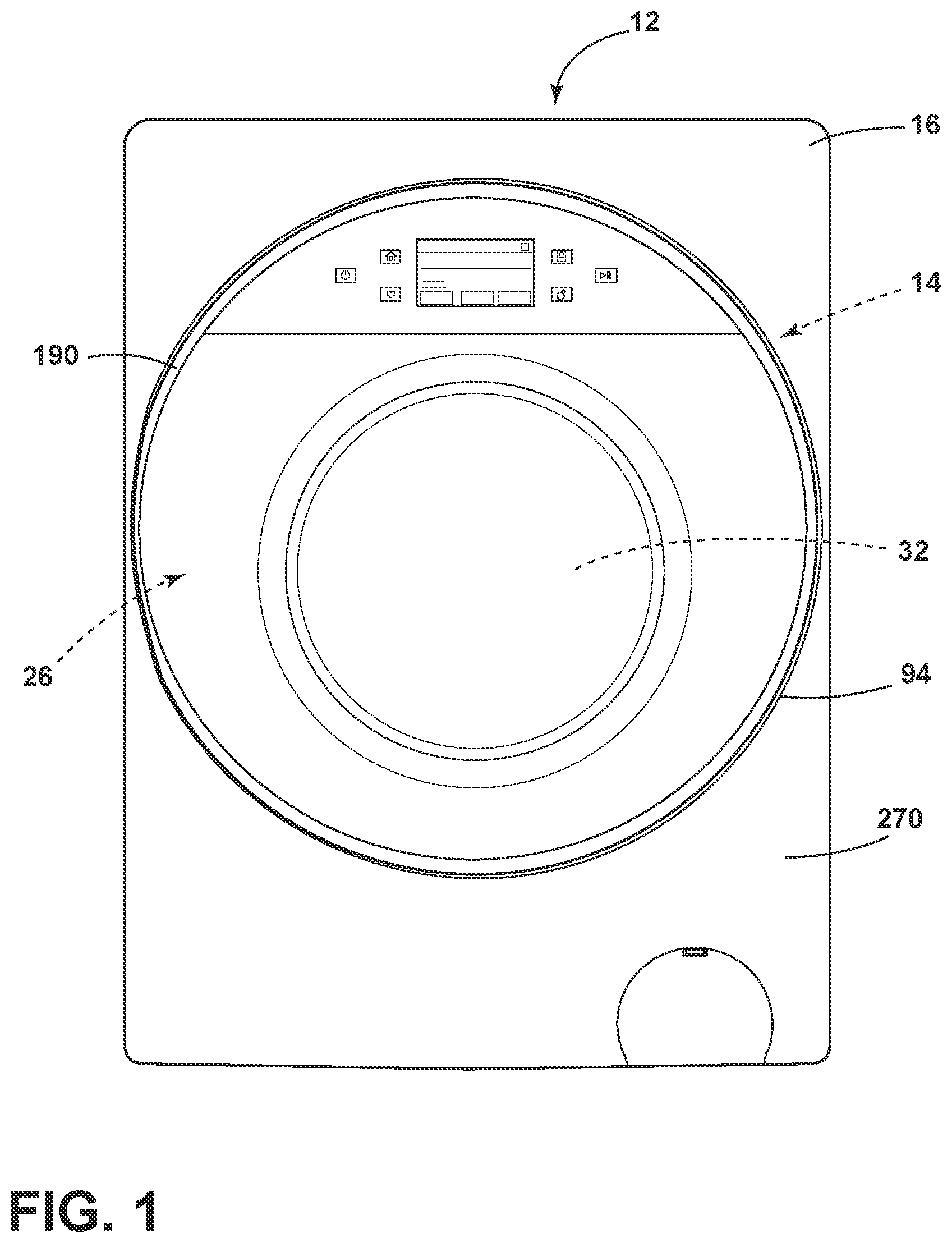 Patent US12129587 — Combination washing and drying appliance having an airflow system contained within an outer tub — Figure 1