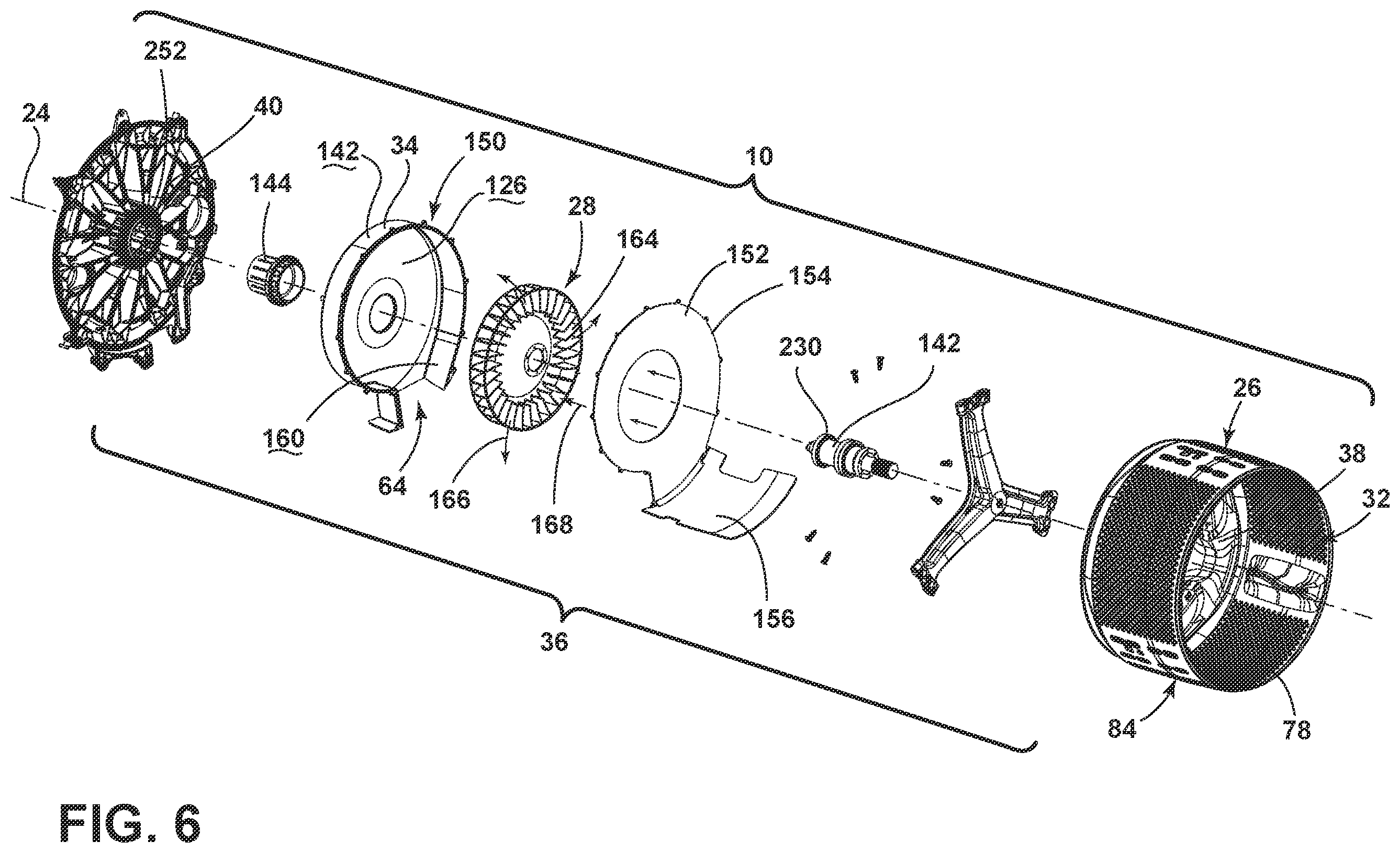 Patent US12129587 Figure 6 – Combination washing and drying appliance having an airflow system contained within an outer tub