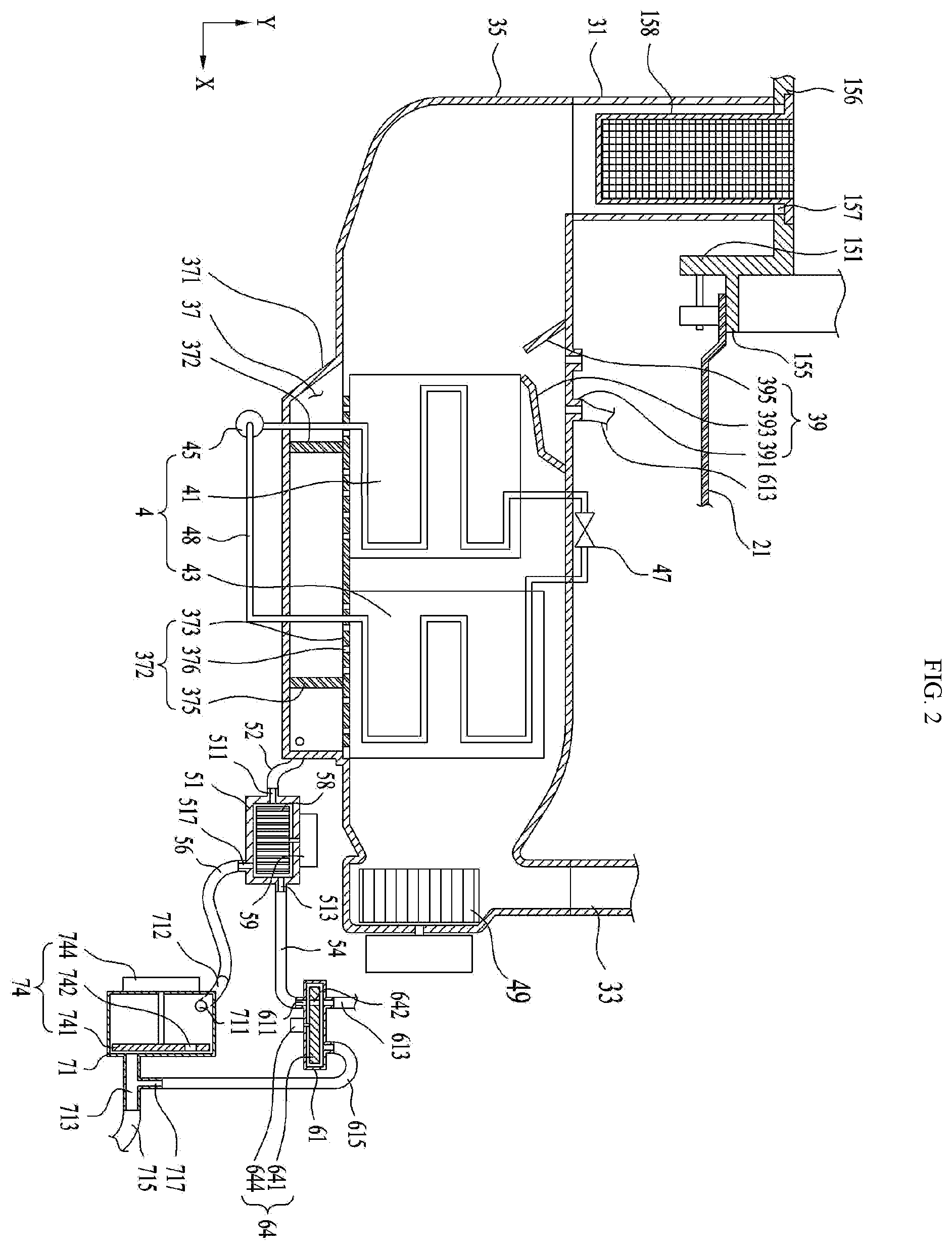 Patent US12129592 Figure 2 – Laundry treating apparatus