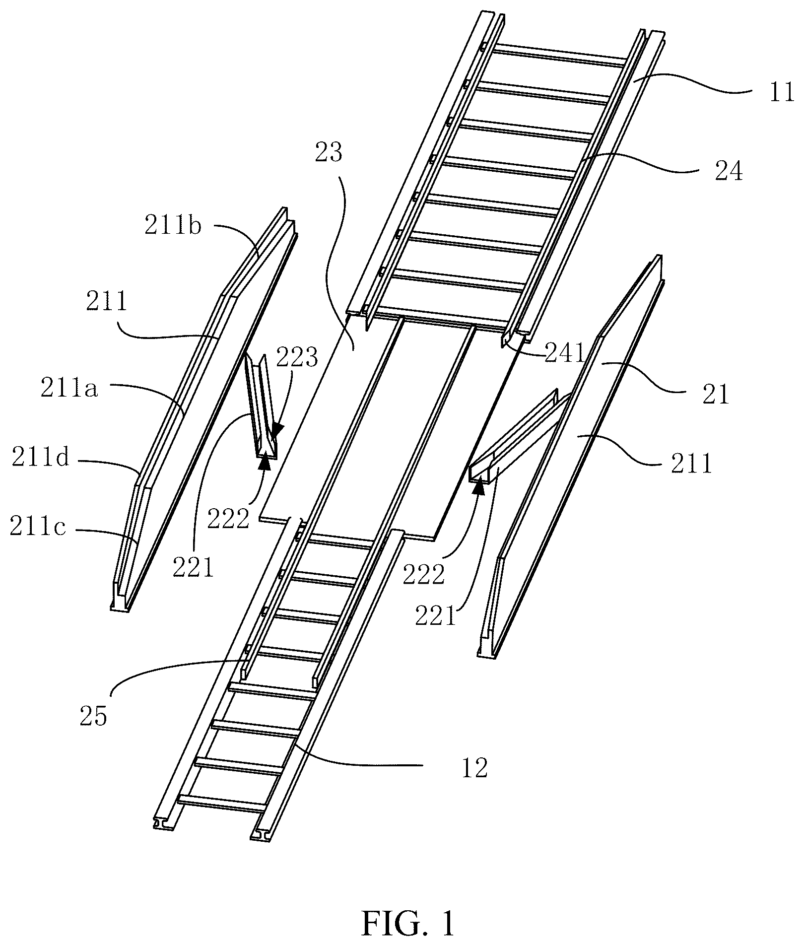 Patent US12129603 Figure 1 – Ground rail transfer device and gauge changing system