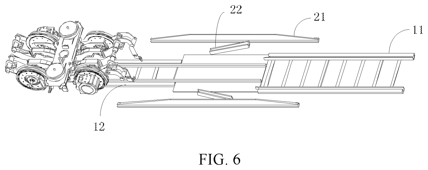 Patent US12129603 Figure 6 – Ground rail transfer device and gauge changing system