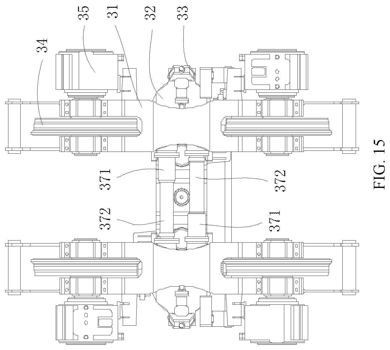Patent US12129603 Figure 15 – Ground rail transfer device and gauge changing system