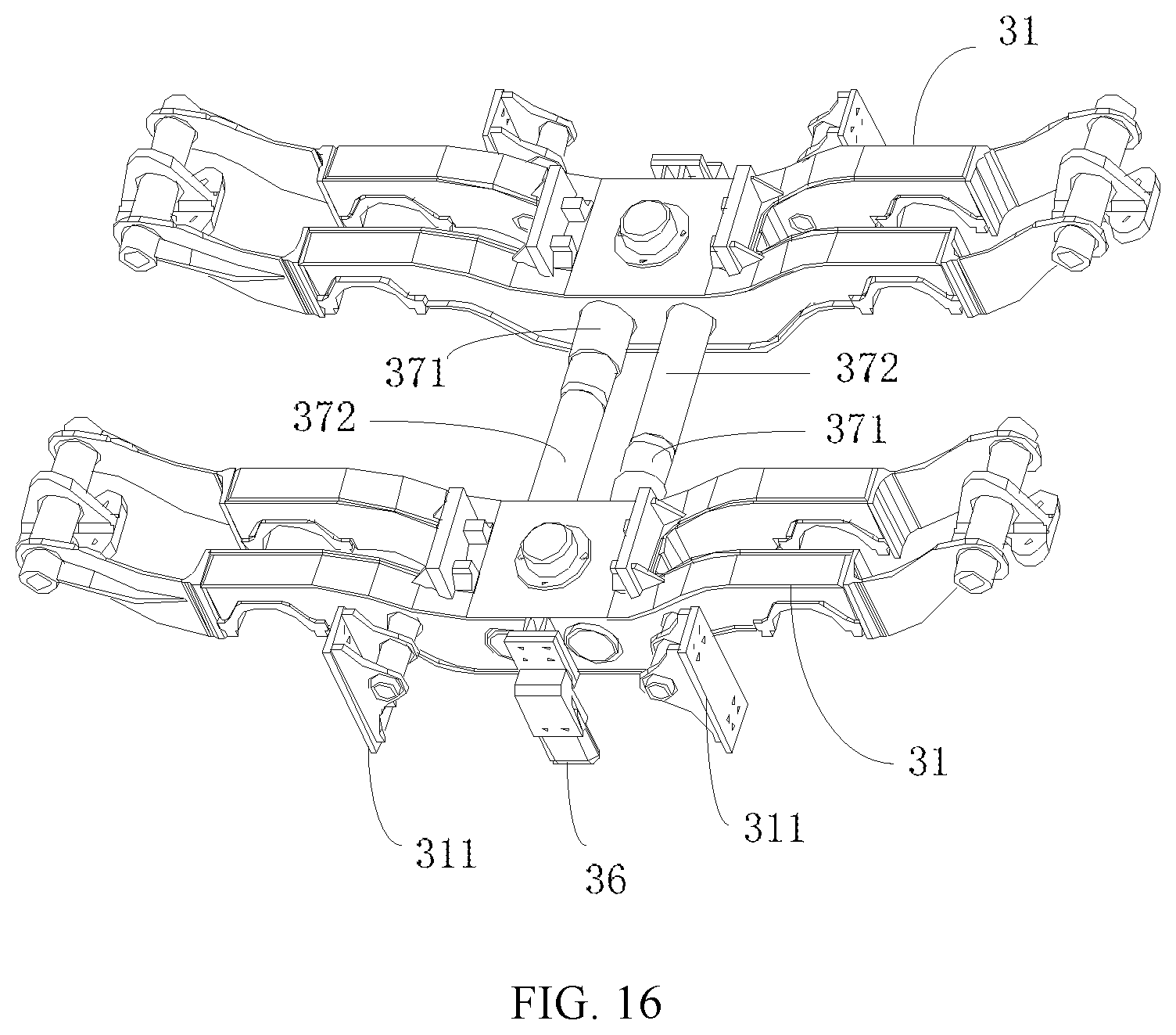 Patent US12129603 Figure 16 – Ground rail transfer device and gauge changing system