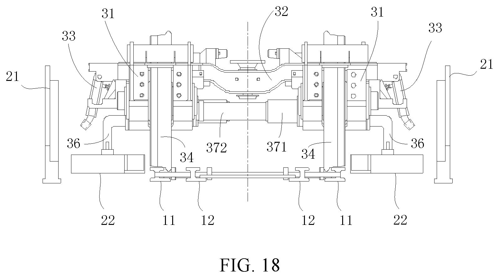 Patent US12129603 Figure 18 – Ground rail transfer device and gauge changing system