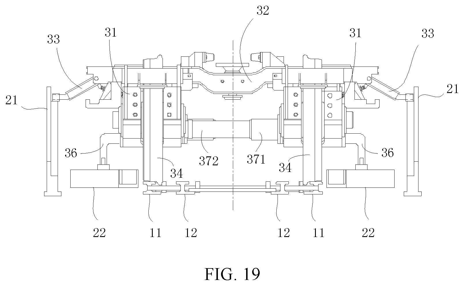 Patent US12129603 Figure 19 – Ground rail transfer device and gauge changing system