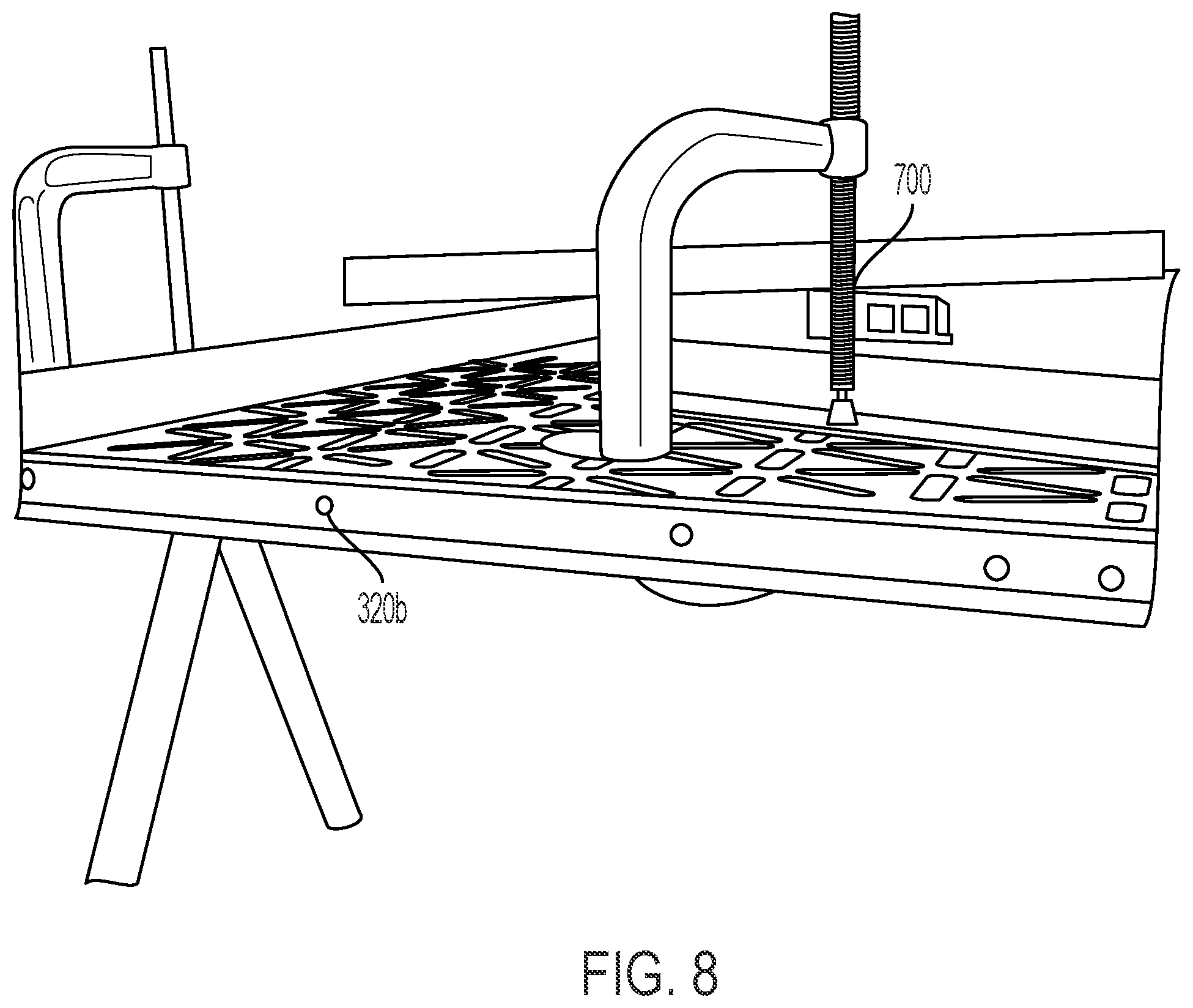 Patent US12129605 Figure 8 – Apparatus and method for repairing mats