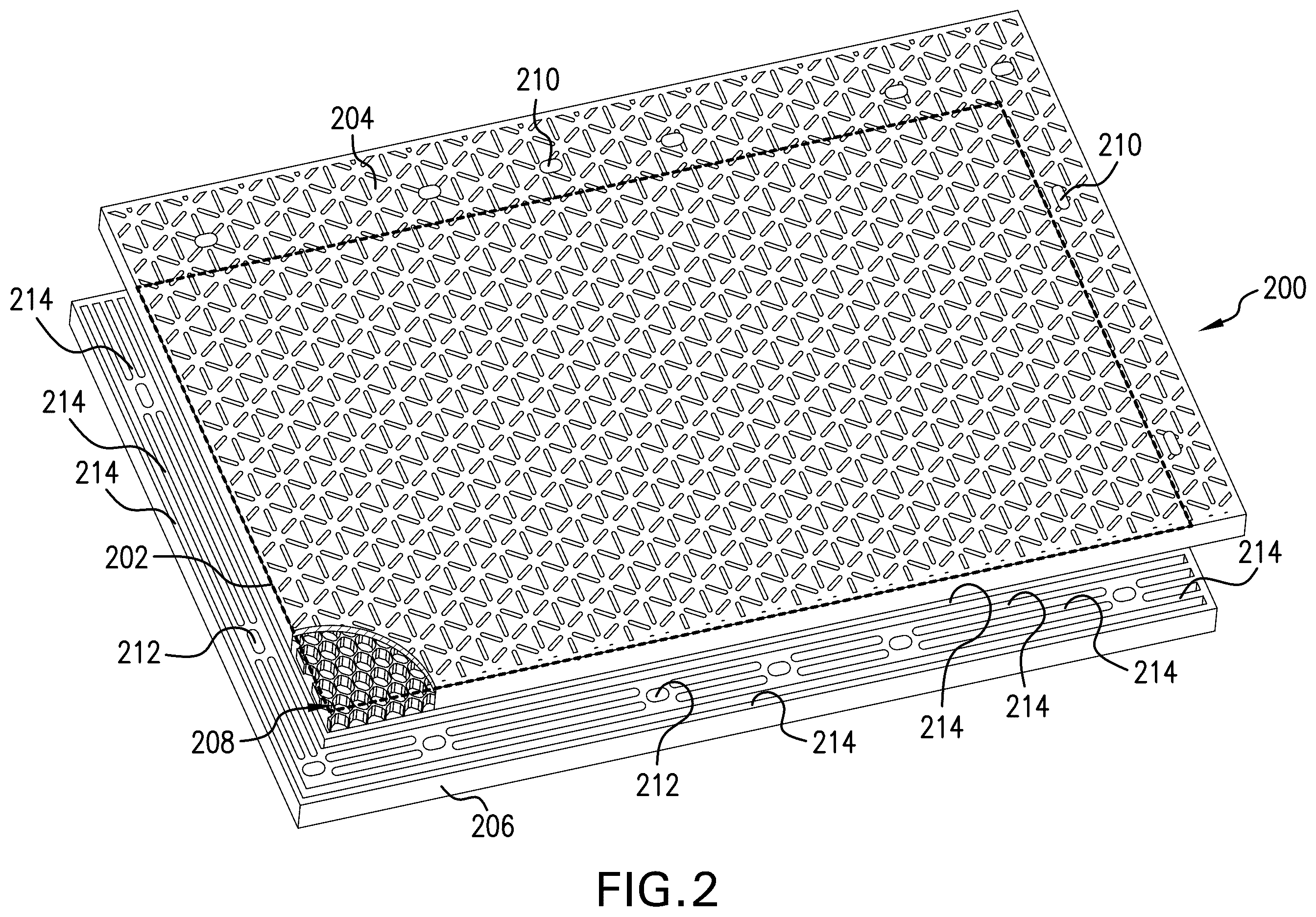 Patent US12129608 Figure 2 – Overlapping modular mat systems