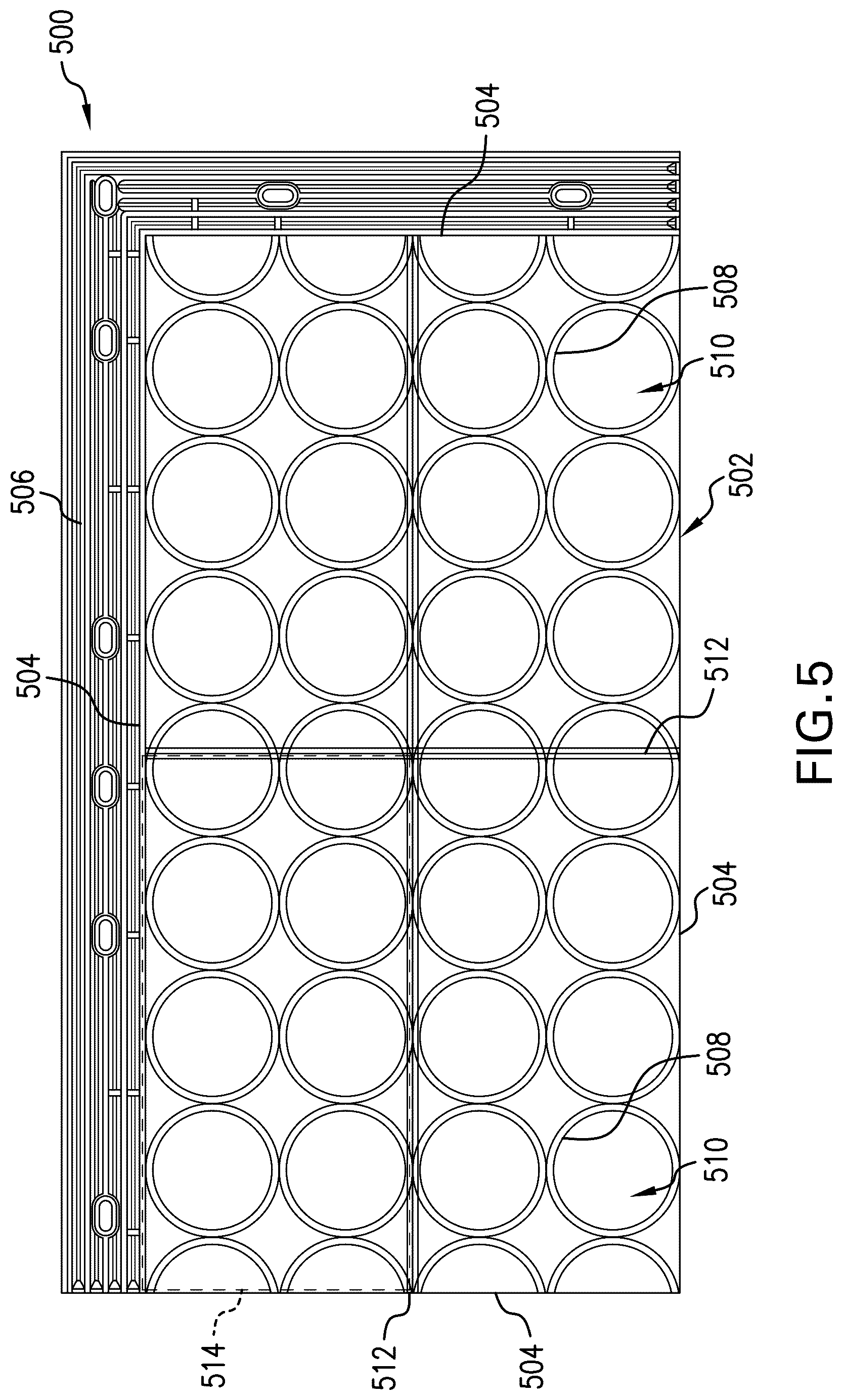 Patent US12129608 Figure 5 – Overlapping modular mat systems