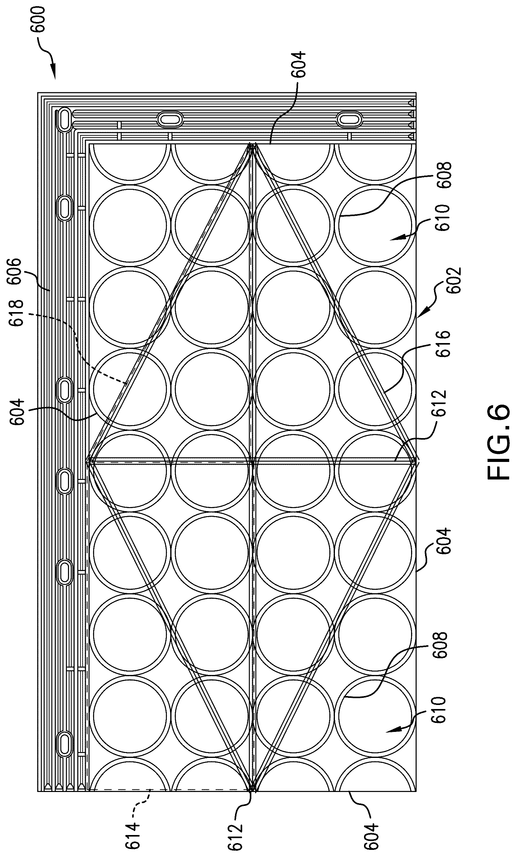 Patent US12129608 Figure 6 – Overlapping modular mat systems