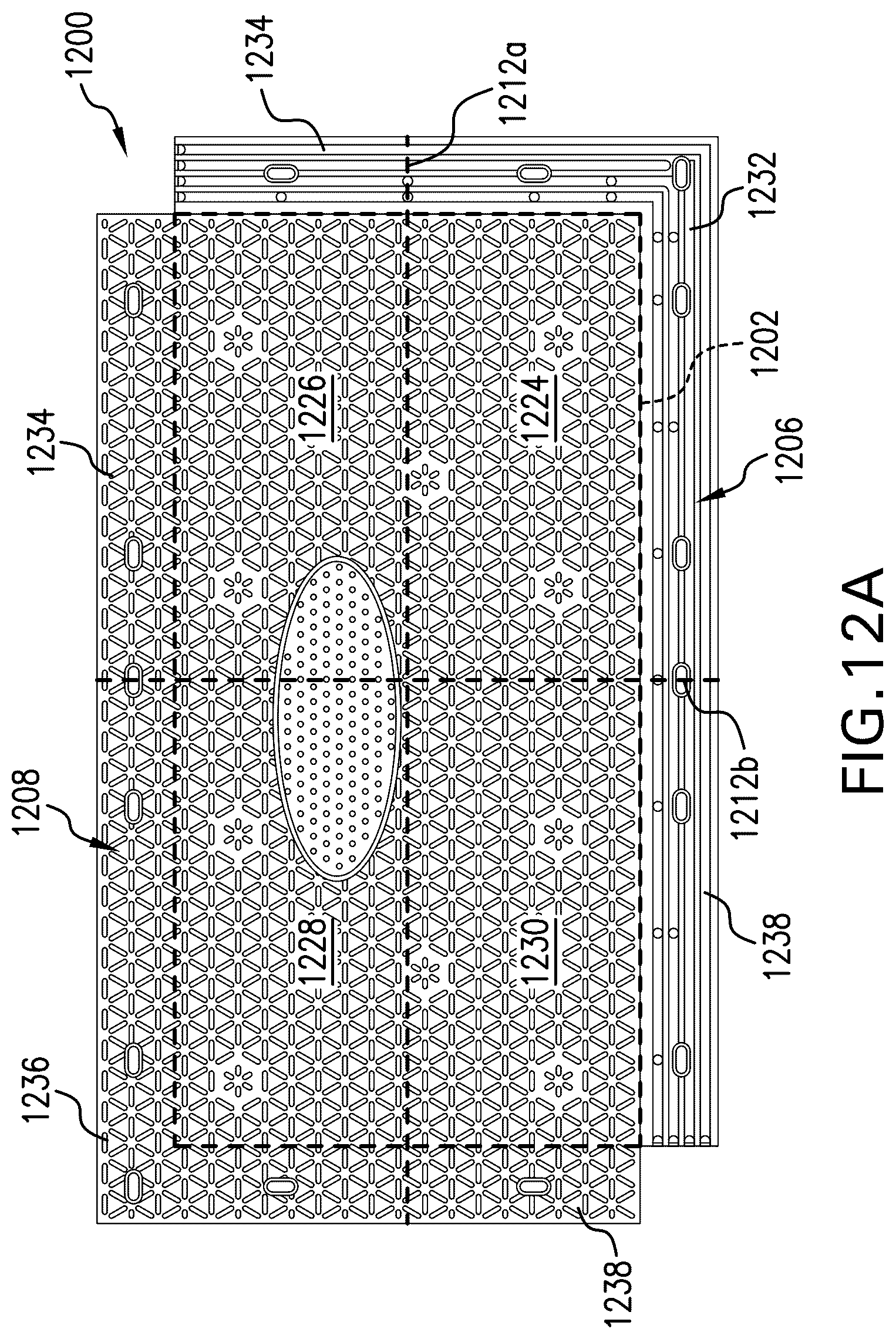Patent US12129608 Figure 12 – Overlapping modular mat systems