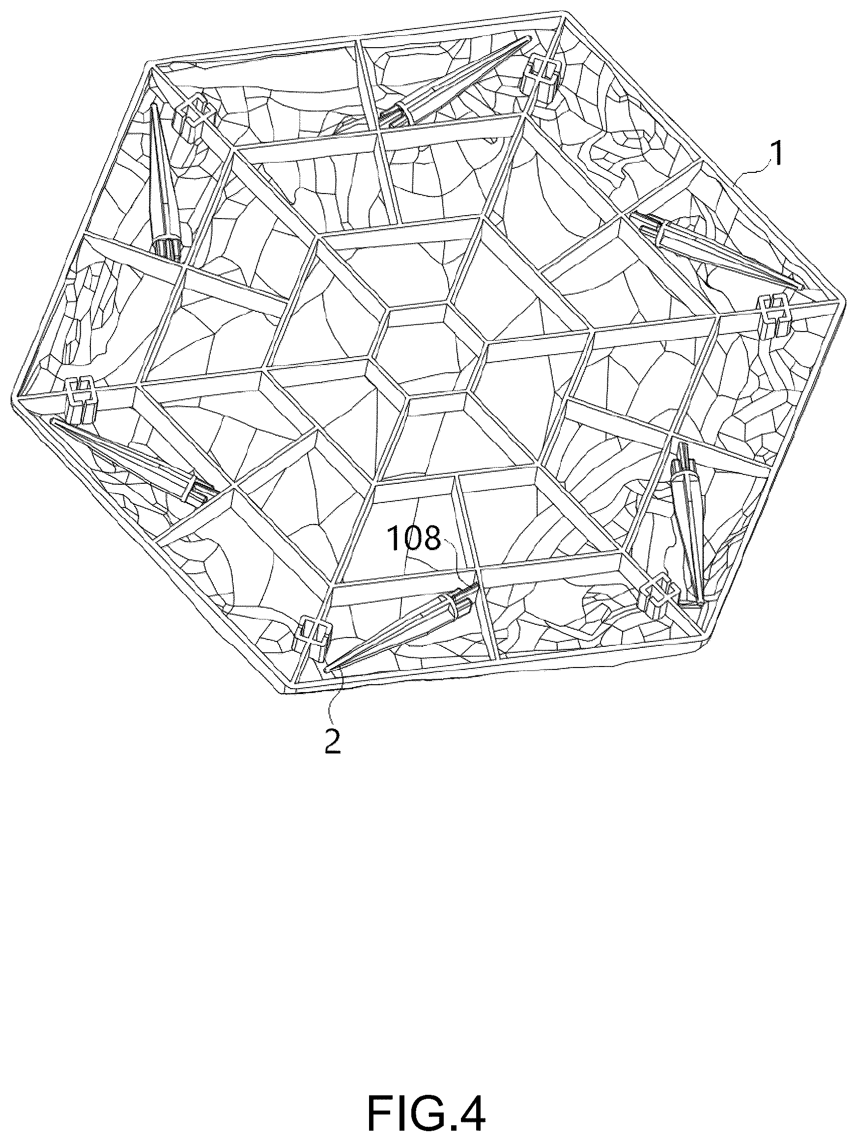 Patent US12129609 Figure 4 – Portable outdoor floor with fixing device