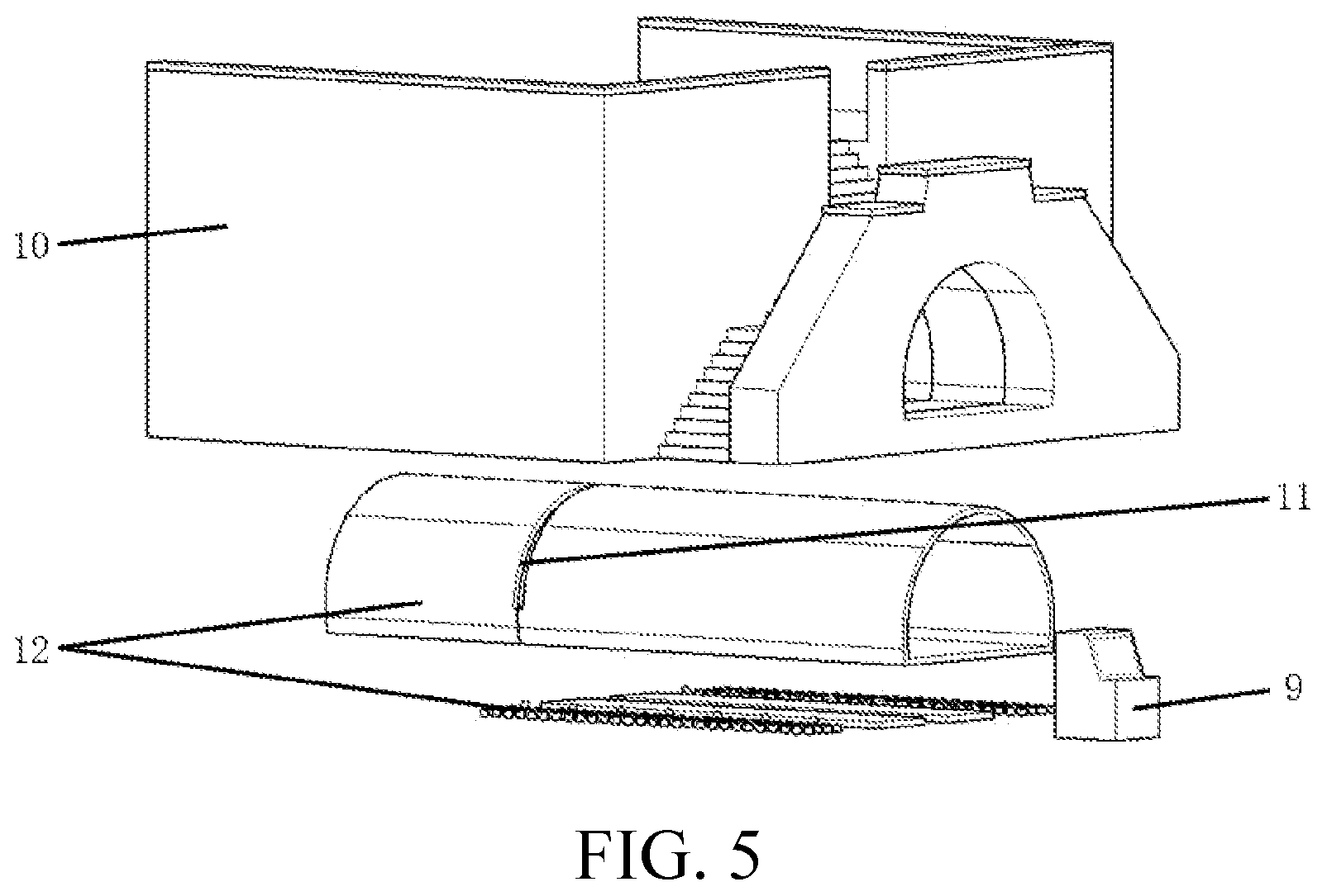 Patent US12129621 Figure 3 – Platform, system and method for simulating critical rock collapse of surrounding rock in underground engineering