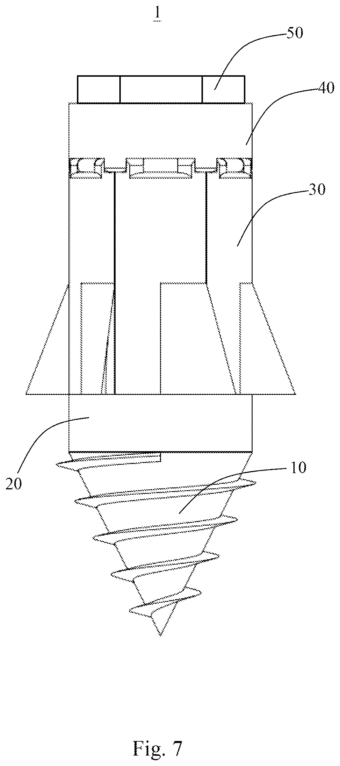 Patent US12129622 Figure 7 – Root-like expandable foundation pile