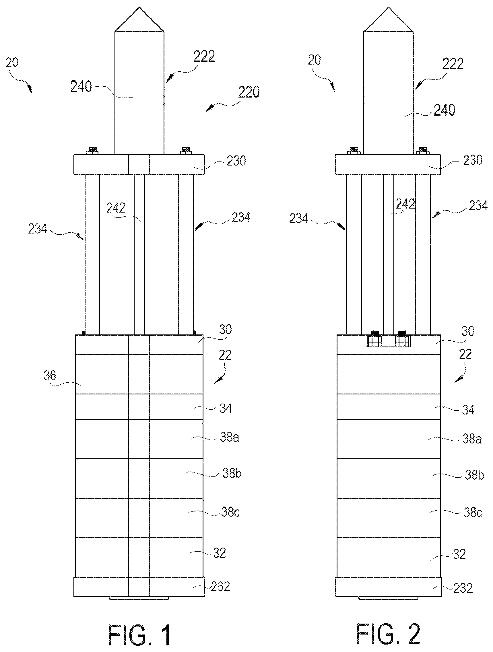 Patent US12129623 Figure 1 – Segmented ram systems and methods for hydraulic impact hammers