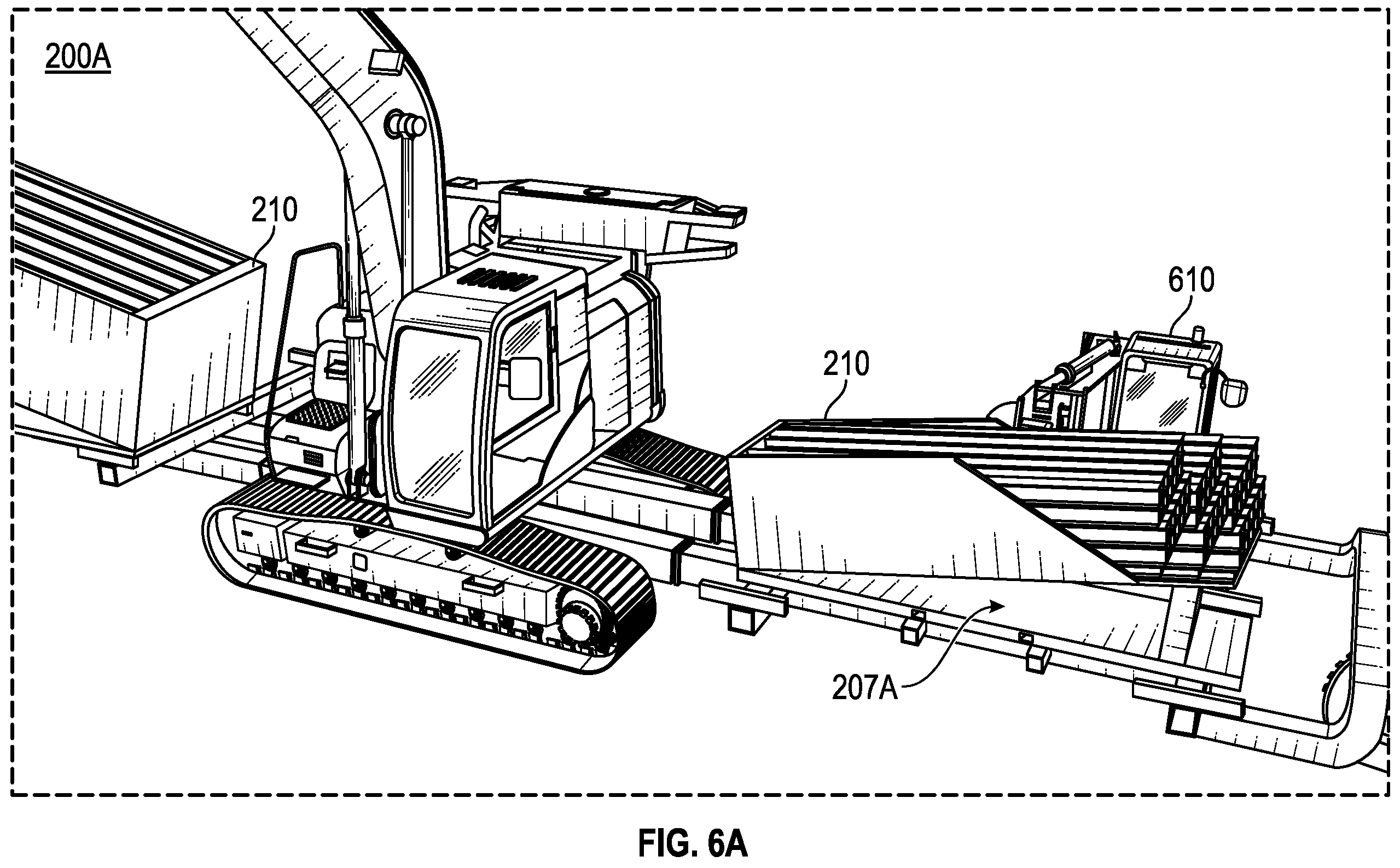 Patent US12129624 Figure 8 – Pile manipulation tool for autonomous pile driver vehicle