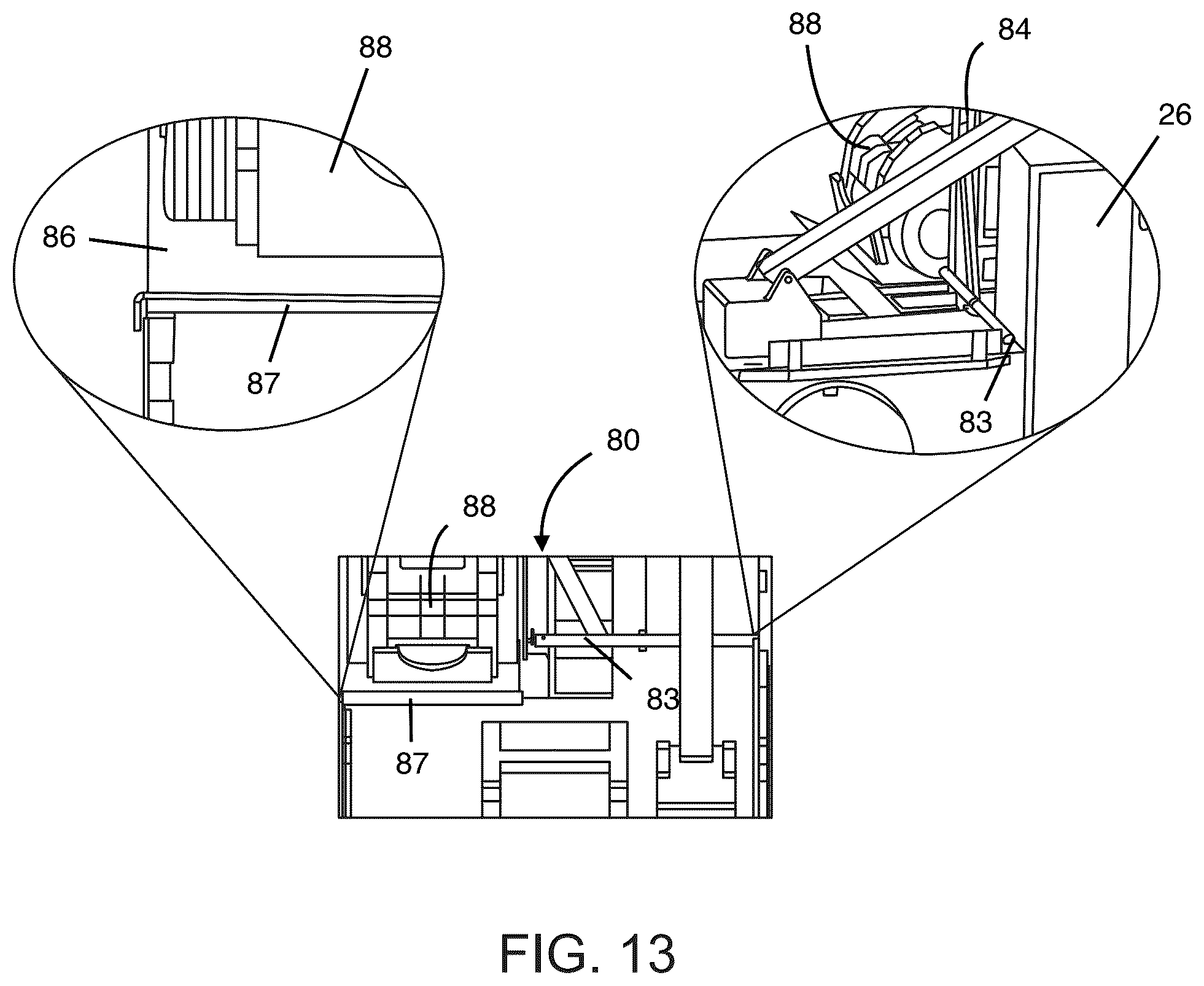 Patent US12129625 Figure 10 – Utility truck body with integrated multifunctional hydraulic arm and lift assembly