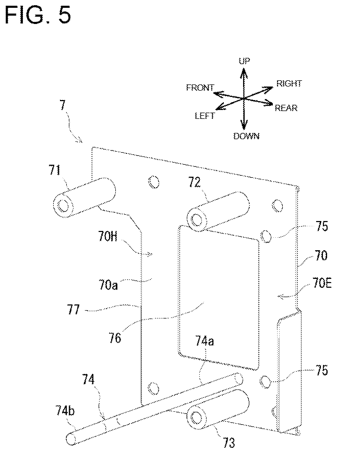 Patent US12129630 Figure 5 – Installation structure of electric component and hydraulic hose for working machine