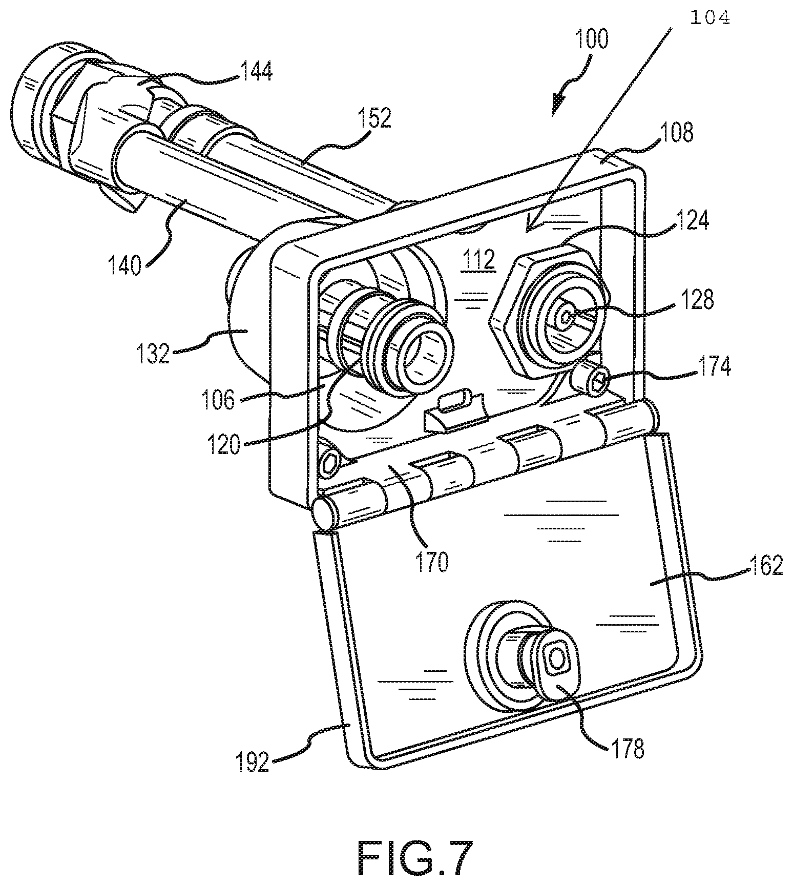 Patent US12129631 Figure 5 – Hydrant enclosure with integral faucet