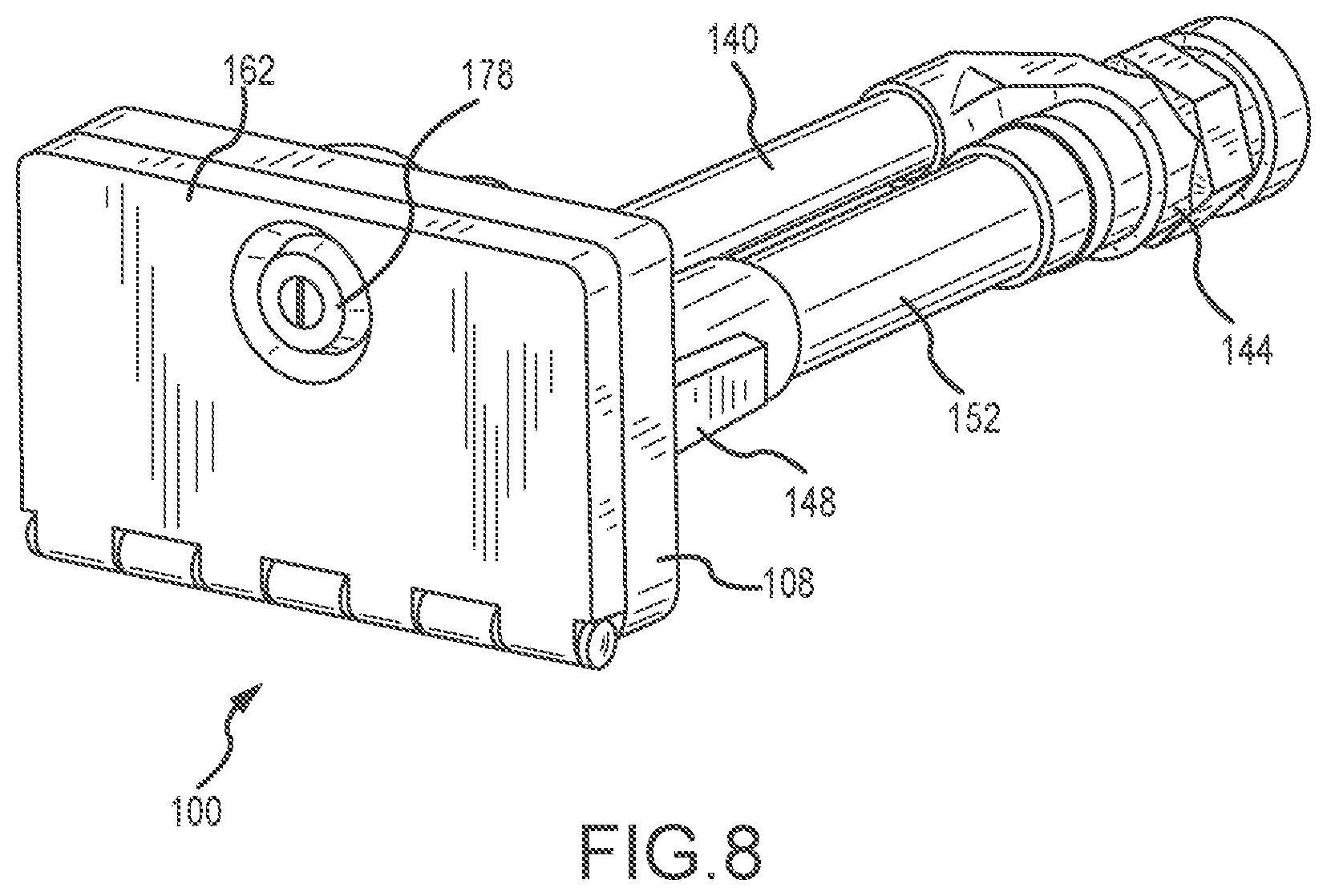 Patent US12129631 Figure 6 – Hydrant enclosure with integral faucet