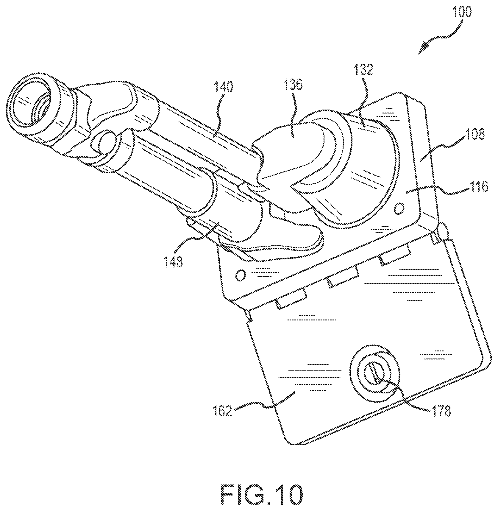 Patent US12129631 Figure 8 – Hydrant enclosure with integral faucet