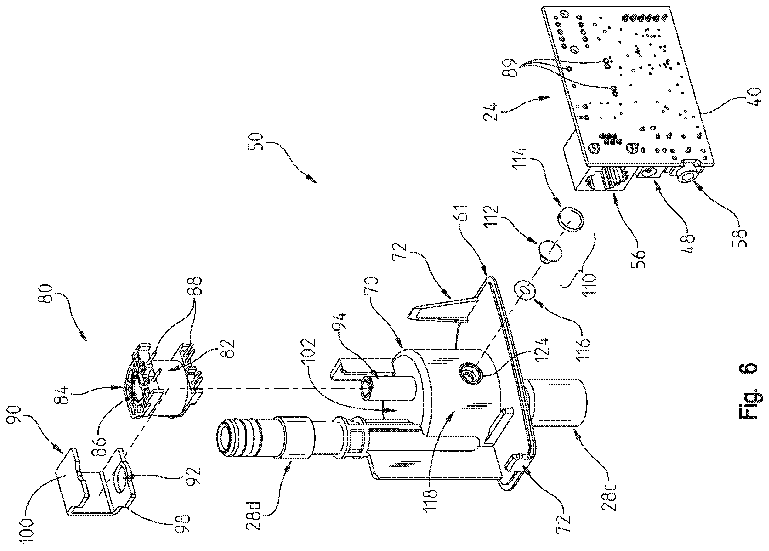 Patent US12129632 Figure 6 – Valve assembly for an electronic faucet