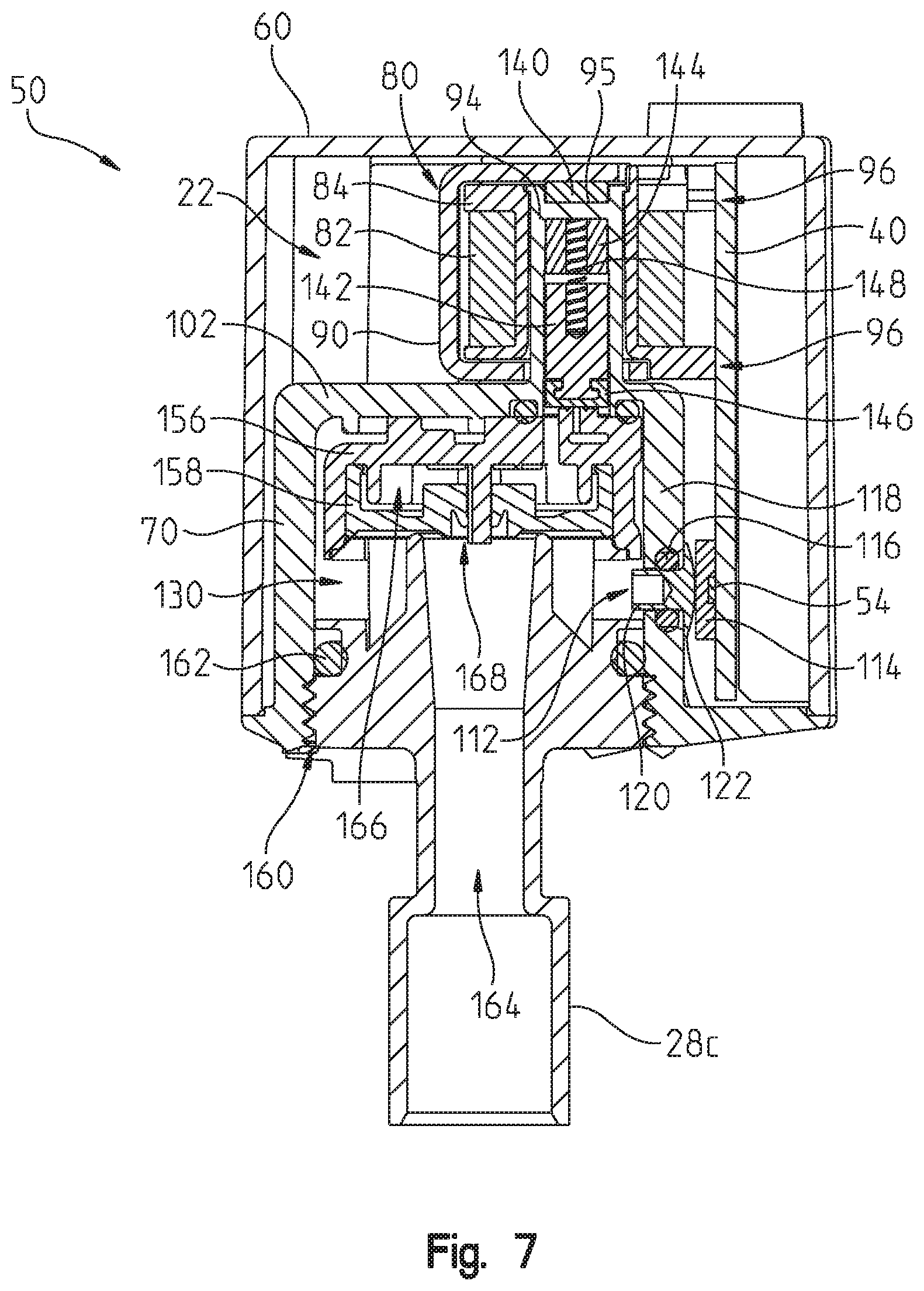 Patent US12129632 Figure 7 – Valve assembly for an electronic faucet