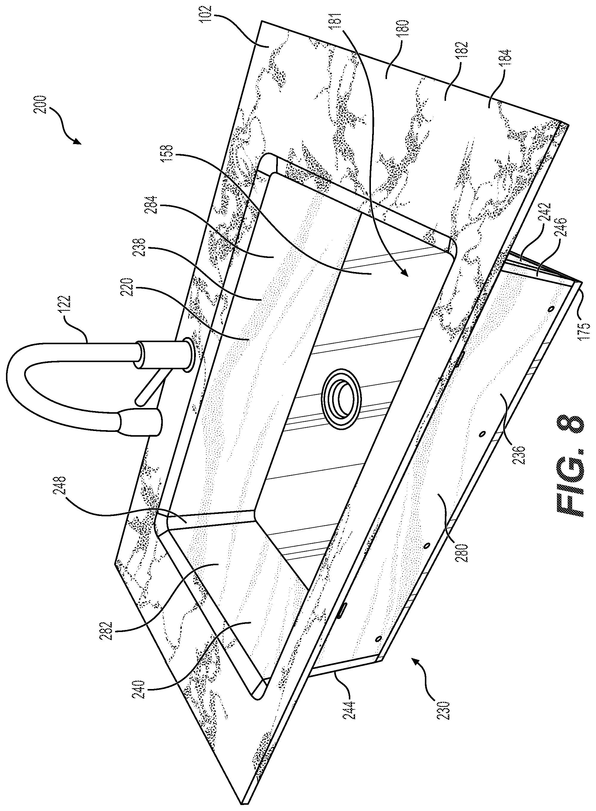 Patent US12129634 Figure 8 – Sink system