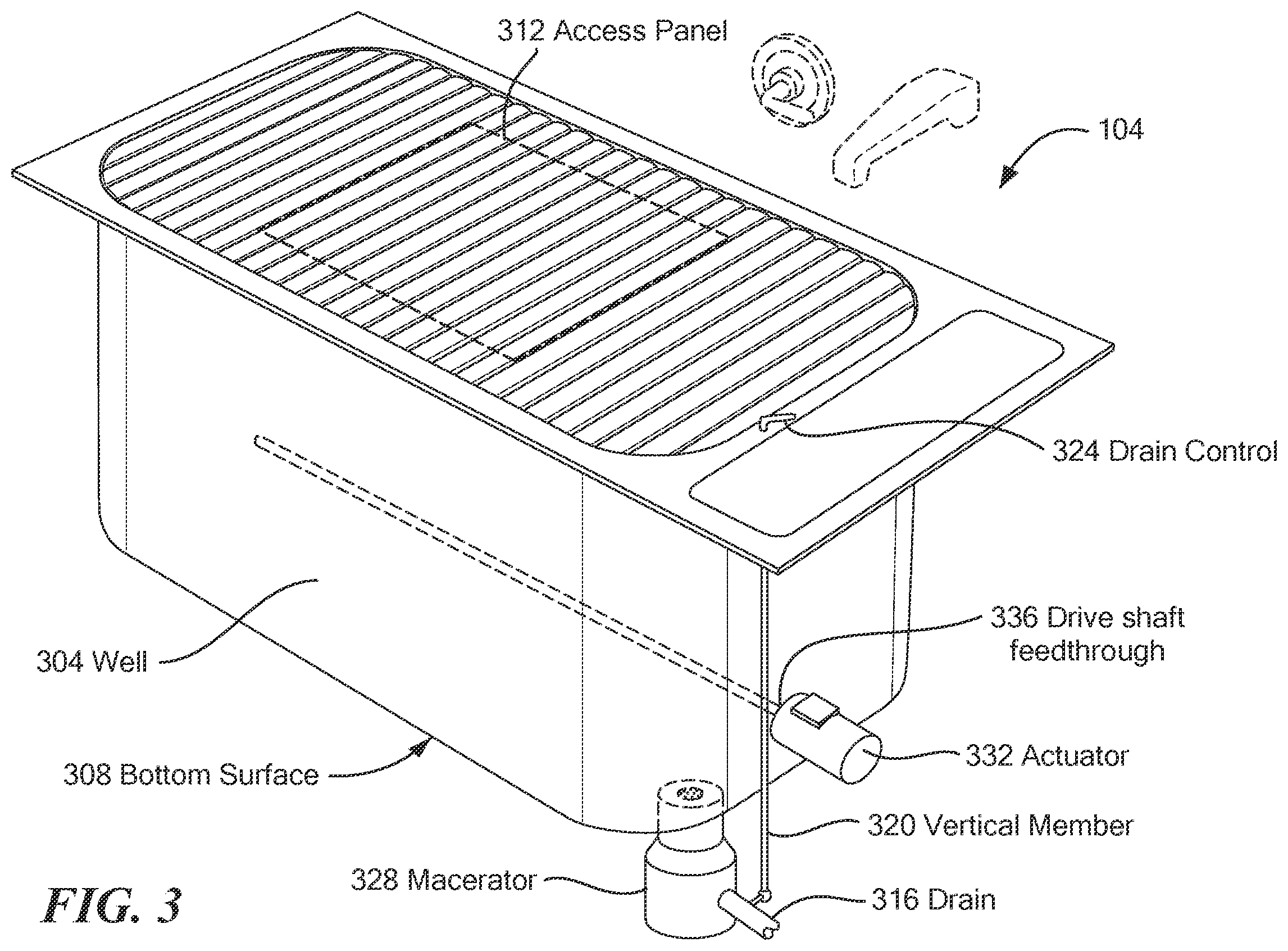 Patent US12129635 Figure 4 – Accessible subfloor bath