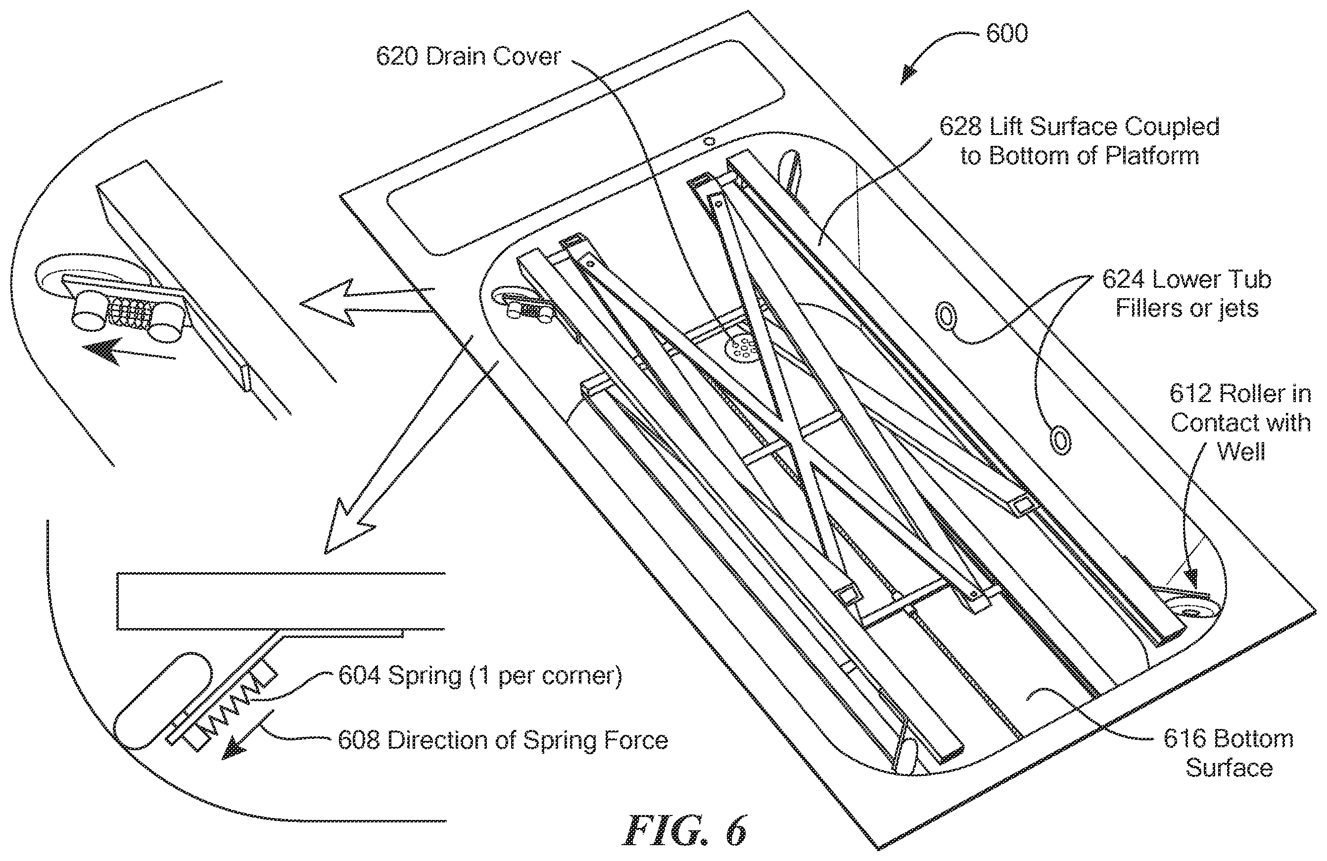 Patent US12129635 Figure 7 – Accessible subfloor bath