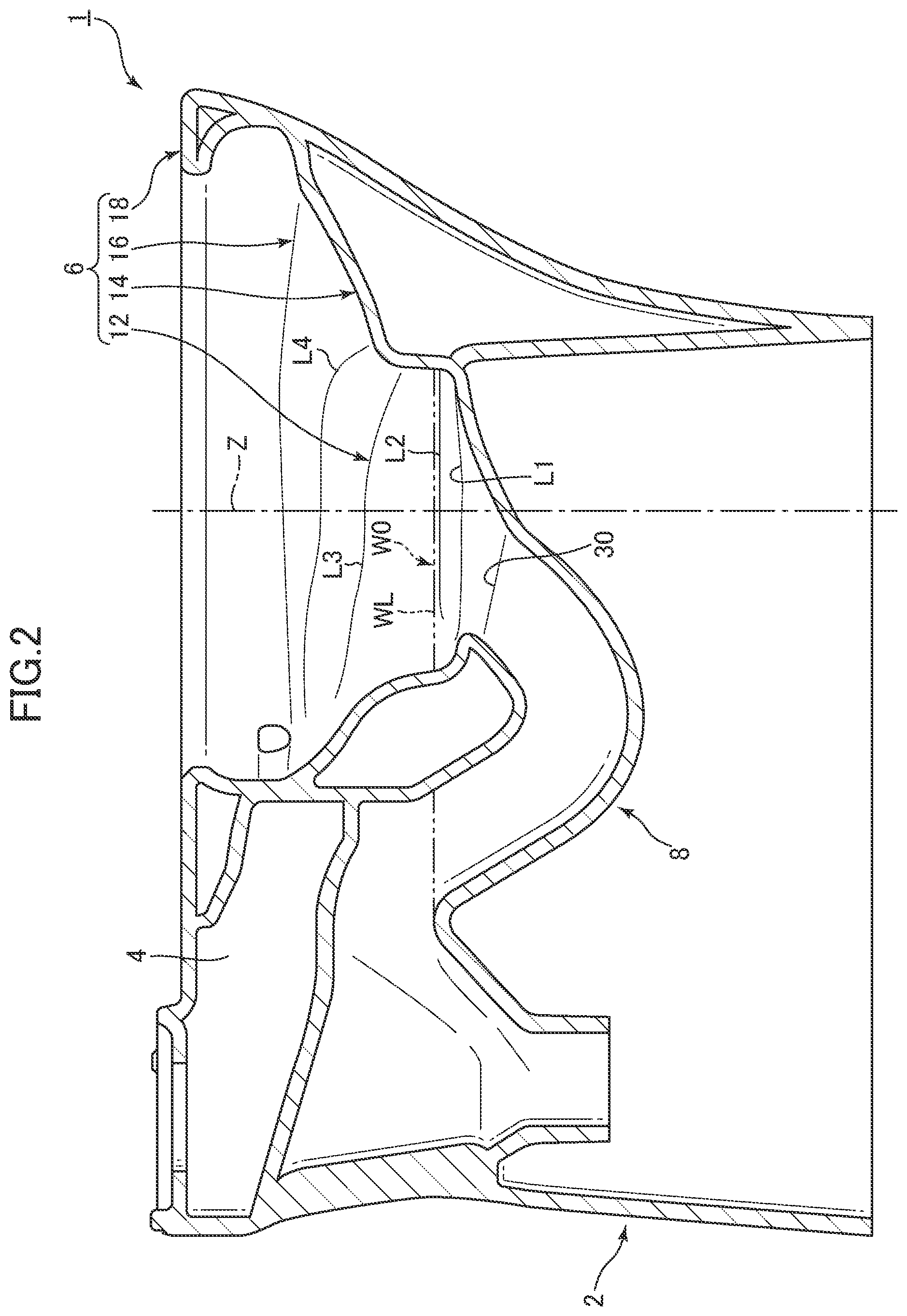 Patent US12129636 Figure 2 – Flush toilet