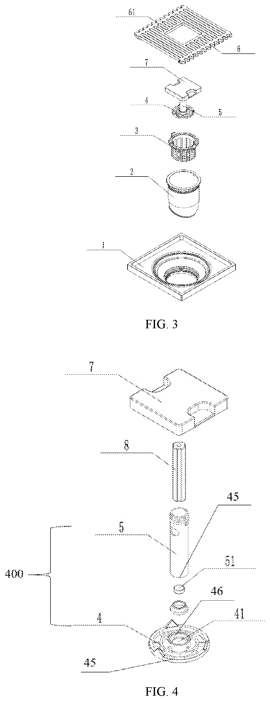 Patent US12129641 Figure 2 – Quick-cleaning drain for quick replacement of cleaning parts