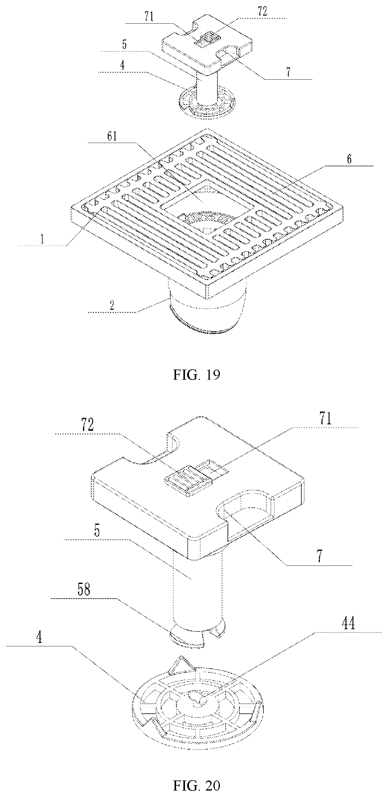 Patent US12129641 Figure 10 – Quick-cleaning drain for quick replacement of cleaning parts