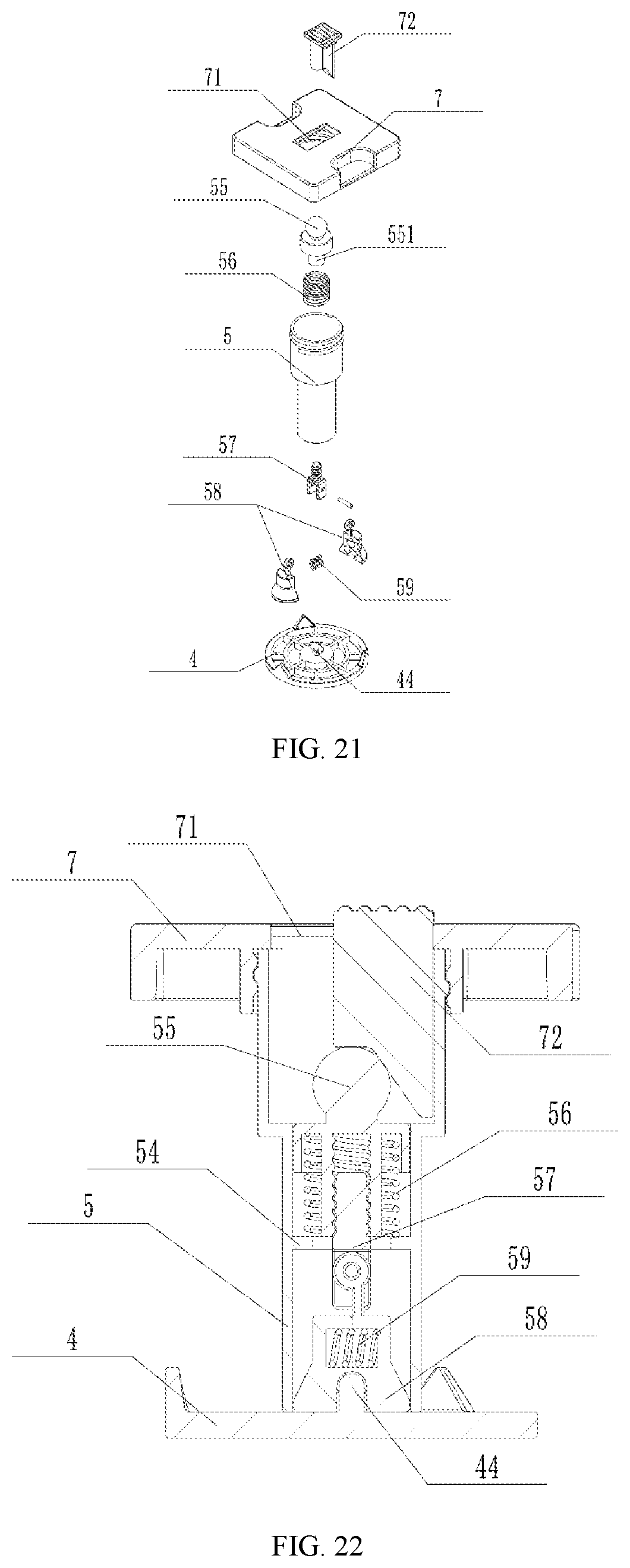 Patent US12129641 Figure 11 – Quick-cleaning drain for quick replacement of cleaning parts
