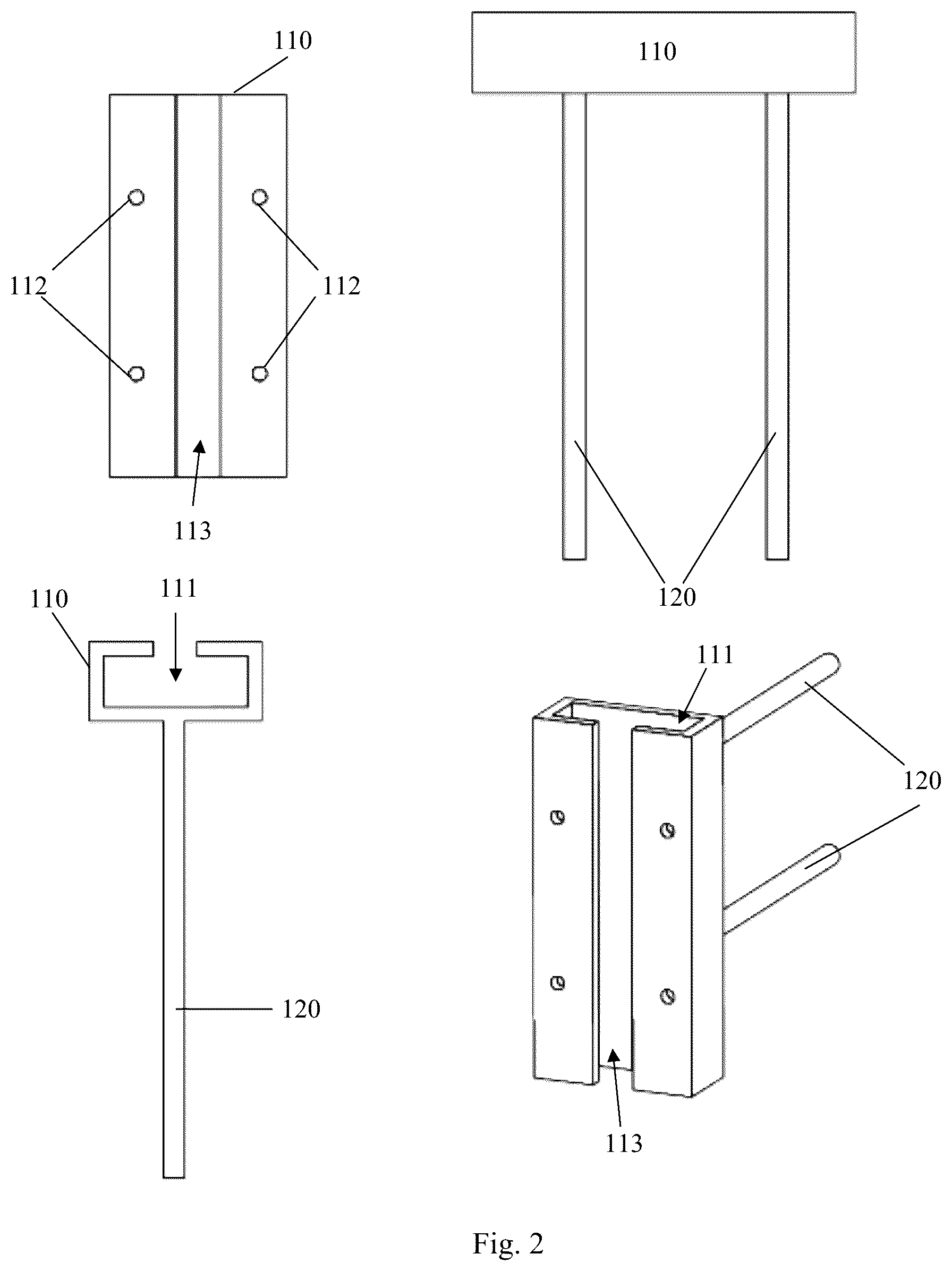 Patent US12129642 Figure 2 – Railing system and method of use thereof