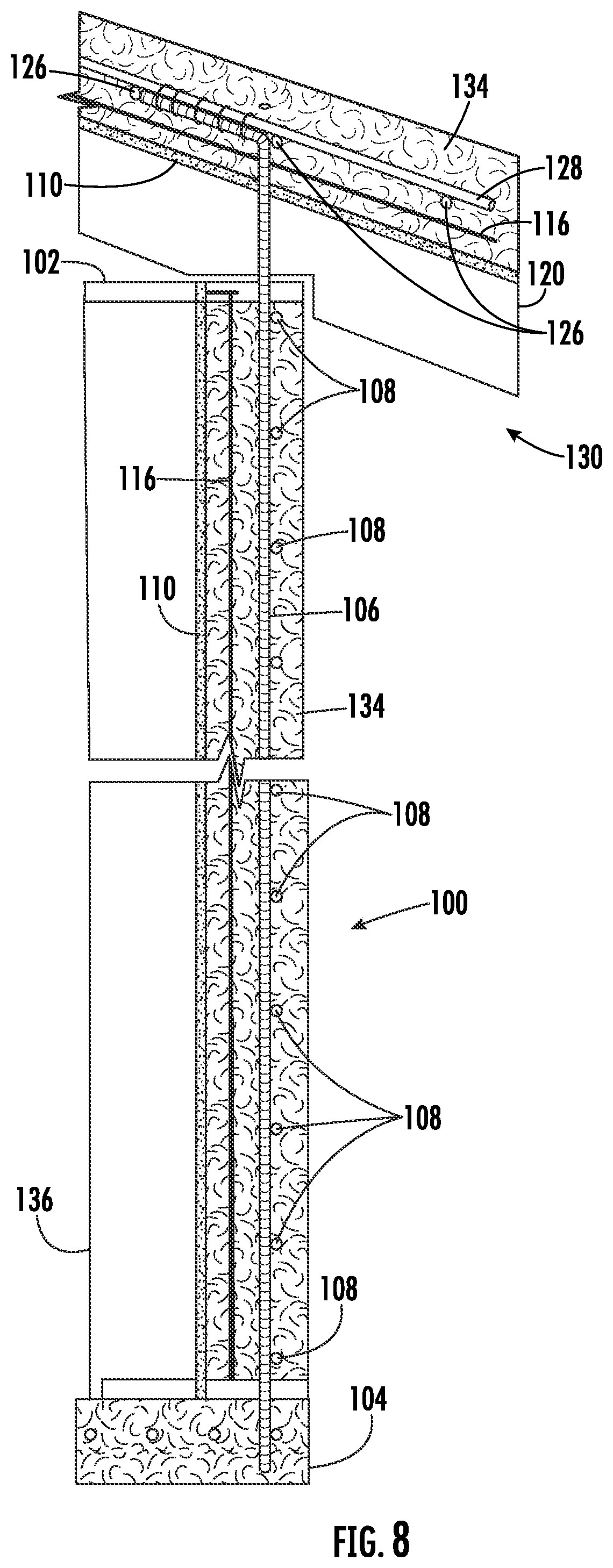 Patent US12129643 Figure 6 – Monolithic concrete modular connecting panel system for walls and roofs and related methods