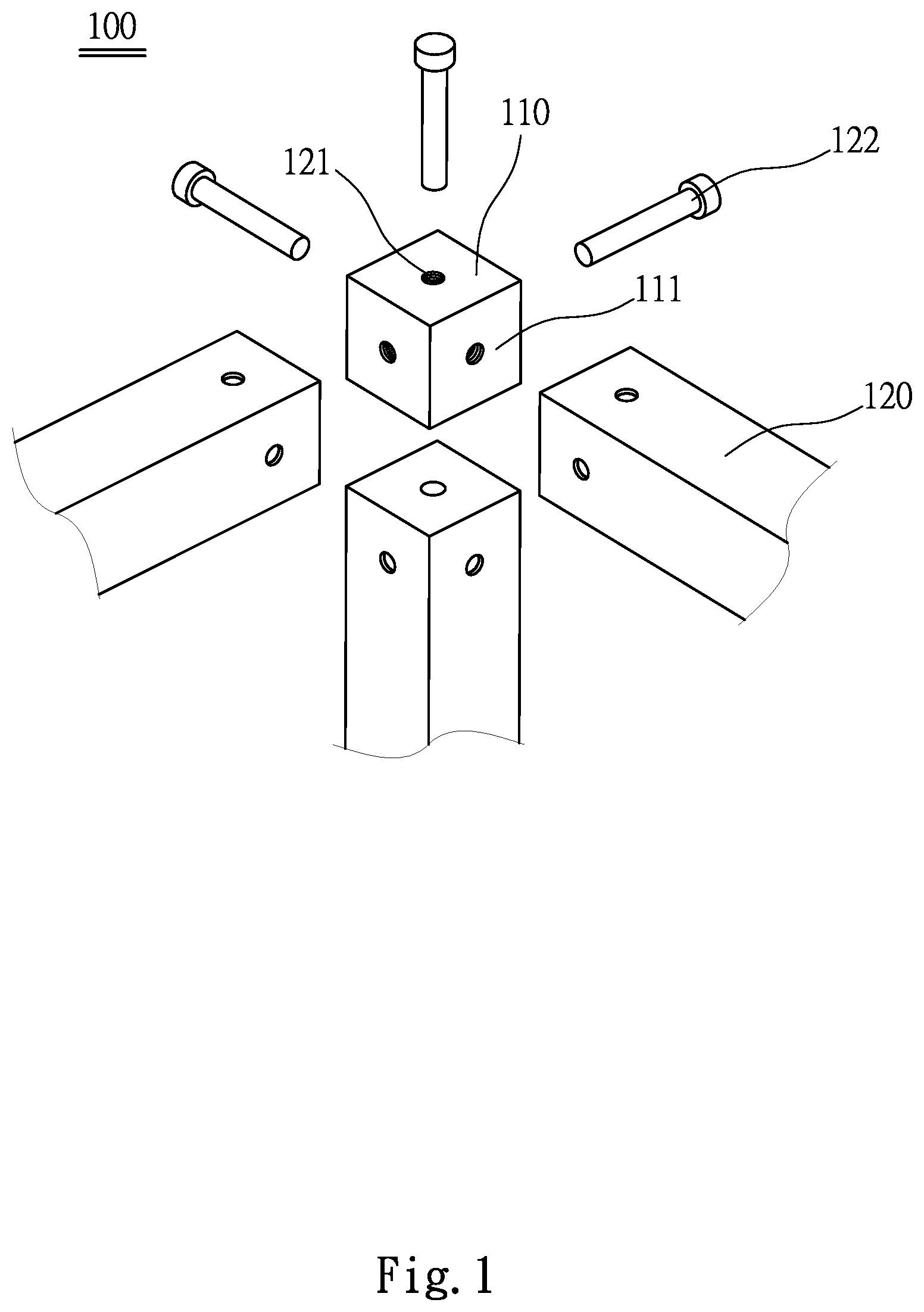 Patent US12129644 Figure 1 – Modular connection device