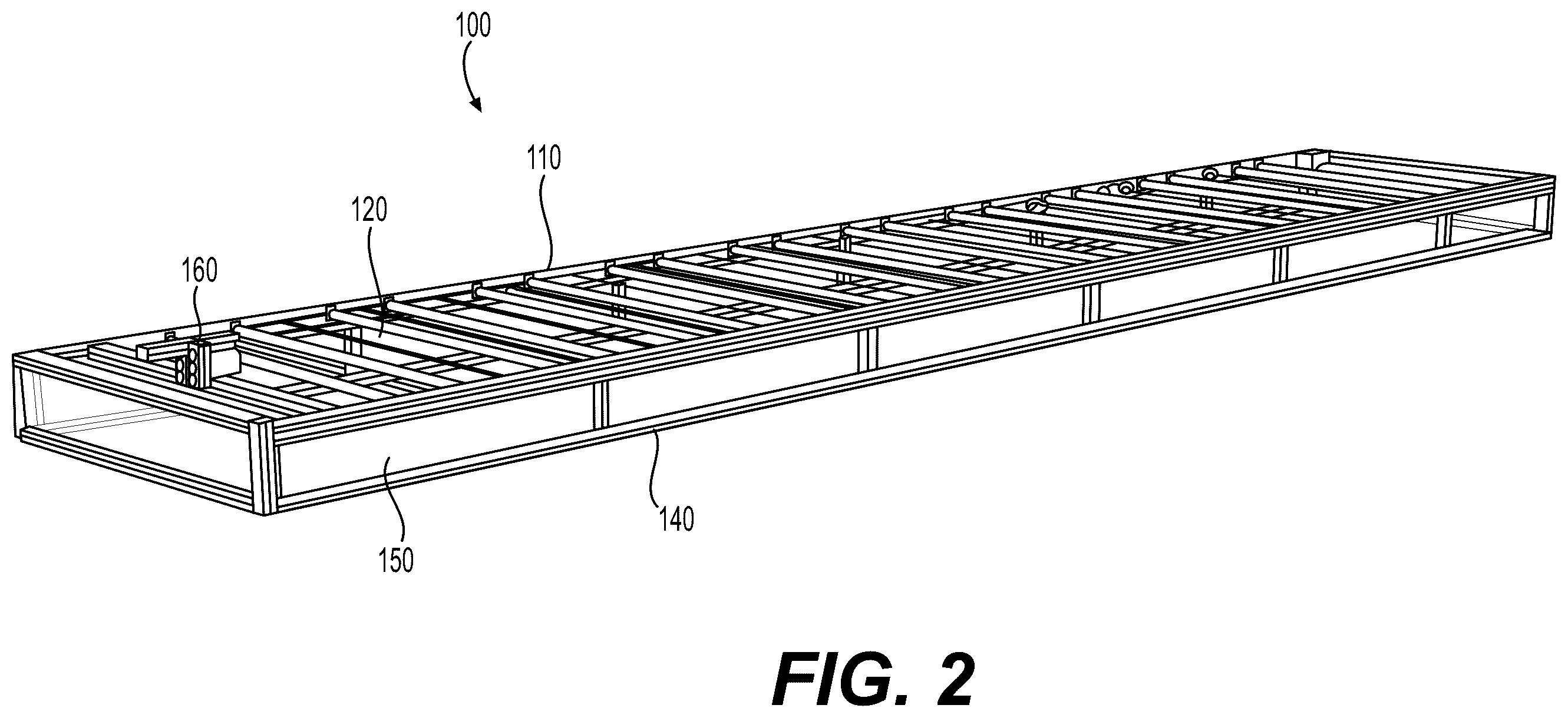 Patent US12129649 Figure 2 – Cascading roof with interdependent roof panel sections