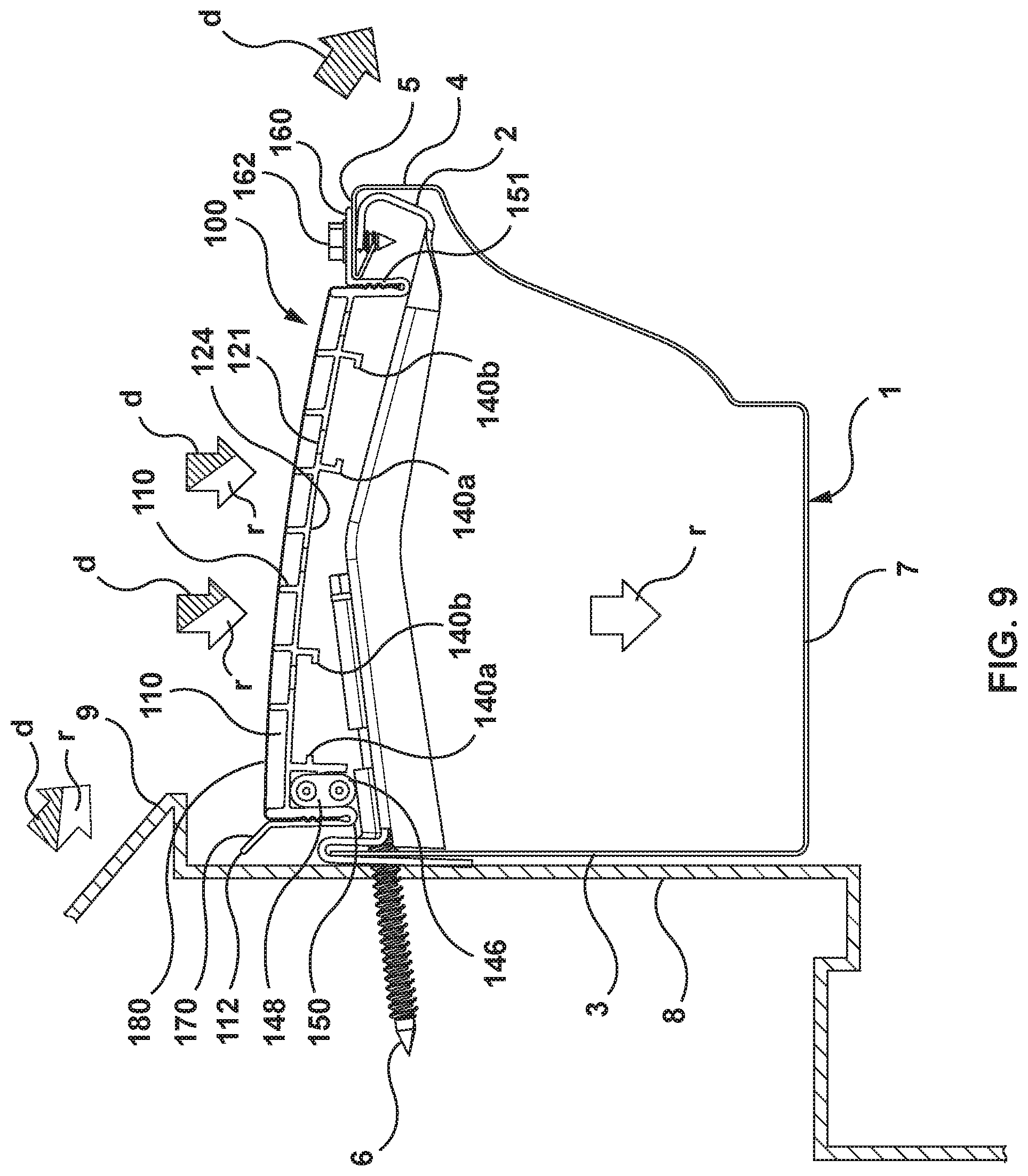 Patent US12129654 Figure 8 – Eavestrough debris guard