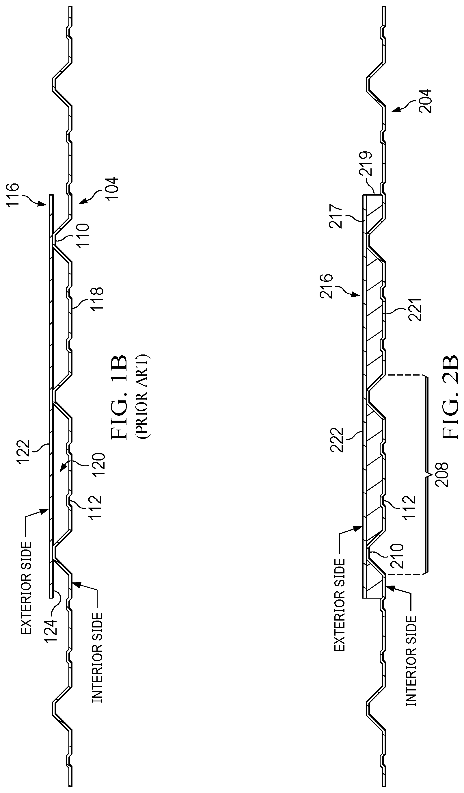 Patent US12129658 Figure 2 – Filler frames for buildings with ridged panels